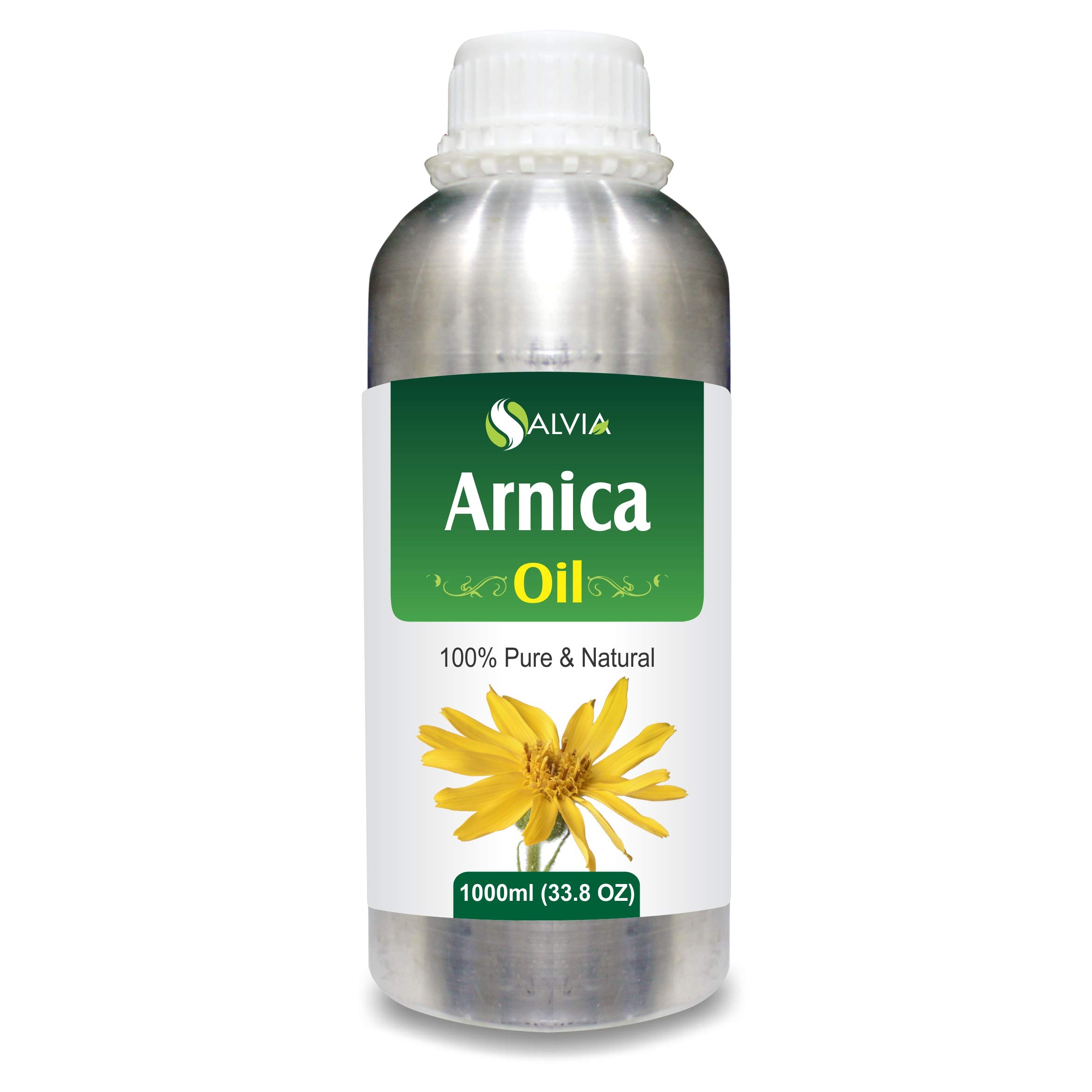 100% Pure Organic Salvia Arnica Essential Oil - Natural Aromatherapy Oil for Relaxation & Pain Relief (33.8 Fl Oz) - Perfect for Massage, Diffusers & Skincare