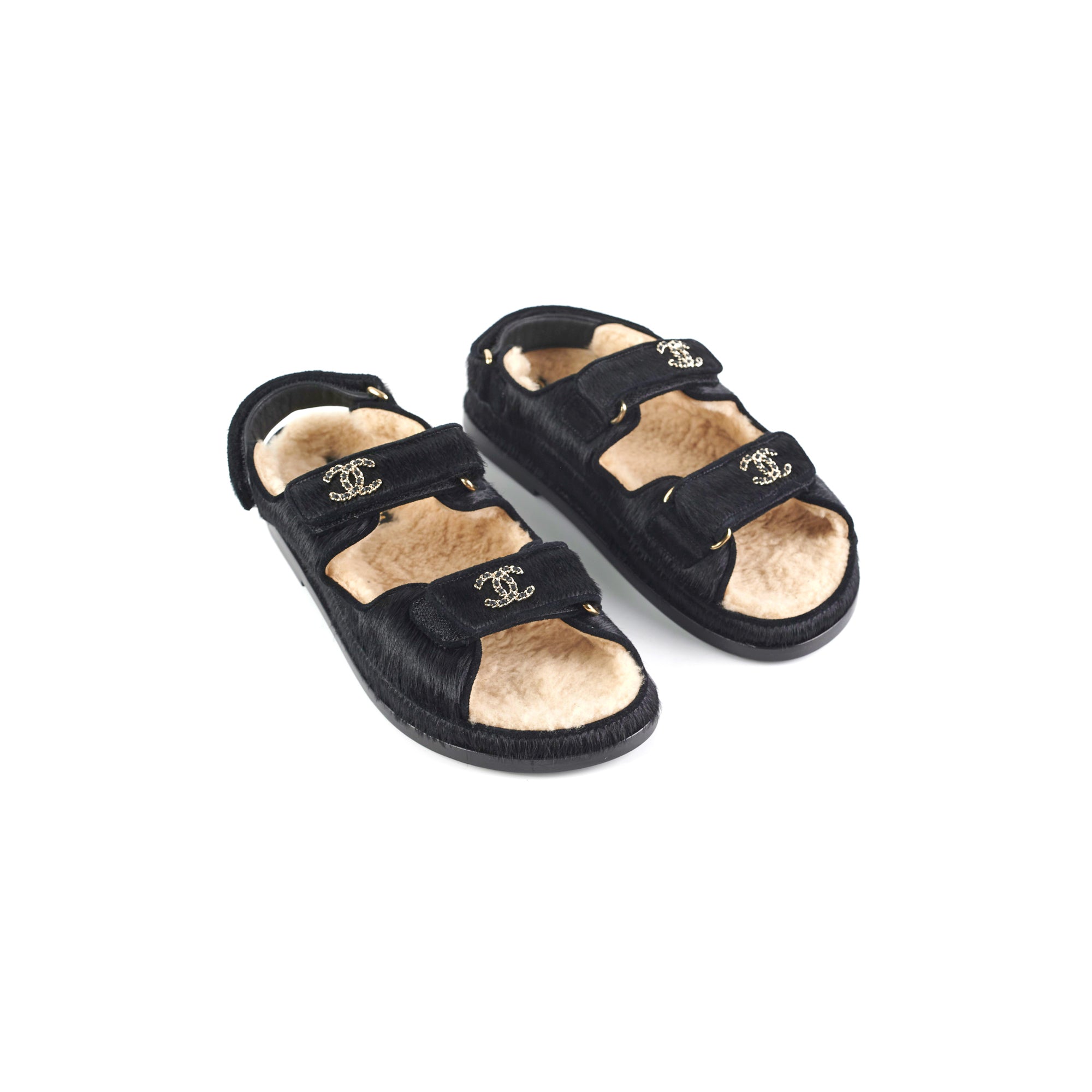 Chanel Black Calf Hair Sandals Size 36 - Luxury Women's Designer Shoes for Summer 2023 | Perfect for Weddings, Parties & Beach Vacations