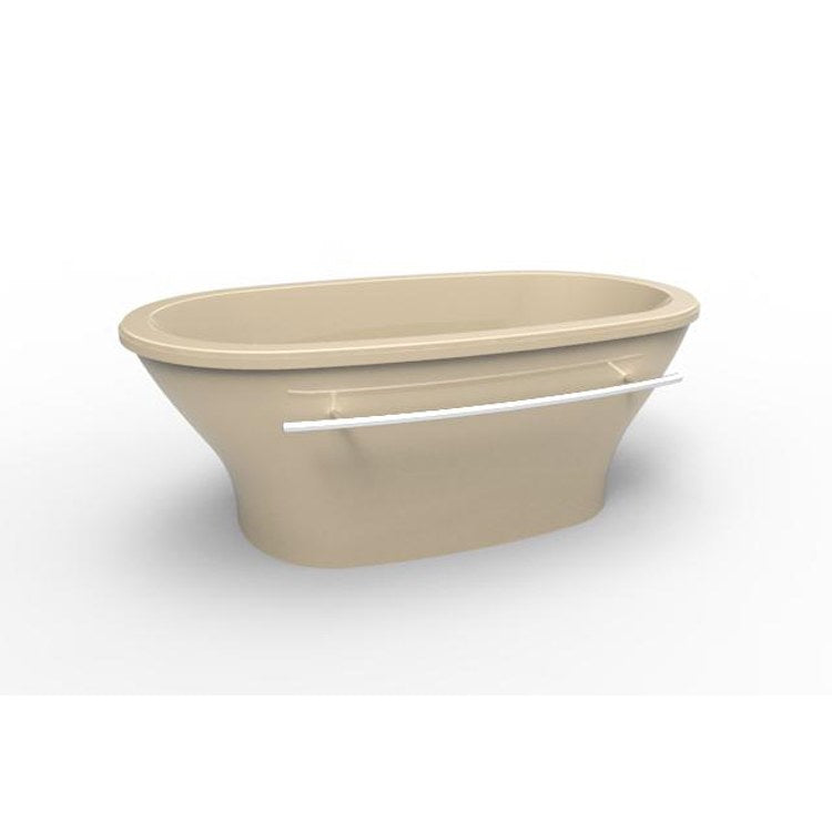 Kellie Freestanding Acrylic Air Tub - Oval Bone Design, 70 x 40 x 26 Inches - Luxury Modern Bathtub for Spa & Relaxation at Home