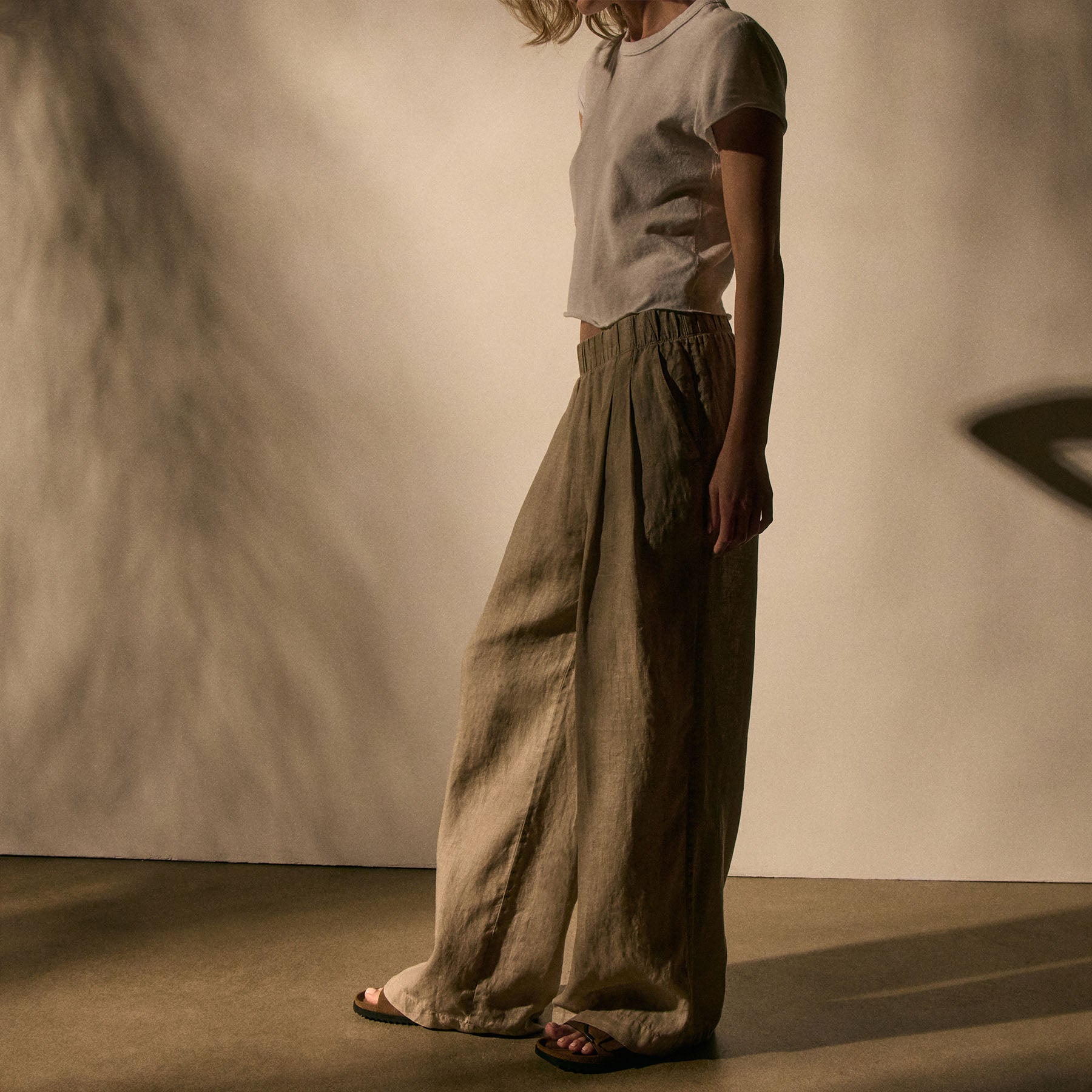Lightweight Linen Elastic Waist Pants for Women - Comfortable Stretchy Casual Trousers for Summer | Perfect for Travel, Yoga & Lounge Wear