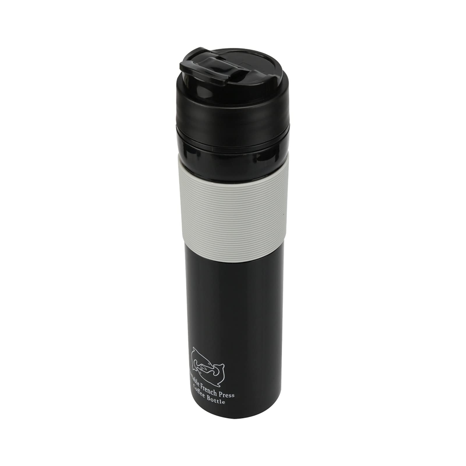 Upgraded French Press Coffee Maker - 350ml Portable Stainless Steel Coffee & Tea Infuser Mug with Filtration System - Perfect for Home, Office, Camping & Travel (1 Cup Capacity)