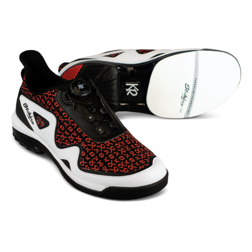 KR Strikeforce TPC Gladiator Men's Right-Hand Bowling Shoes - Black/Red/White for Professional & League Play - Non-Slip Performance for Smooth Approach & Release