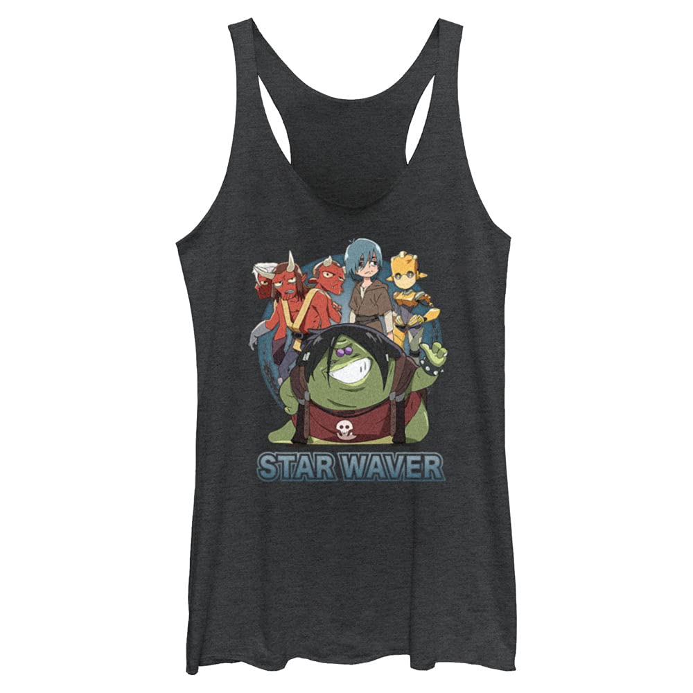 Star Wars Girls Visions Bandmates Tri-Blend Racerback Layering Tank Top - Soft & Comfortable Graphic Tee for Cosplay, Everyday Wear & Star Wars Fans