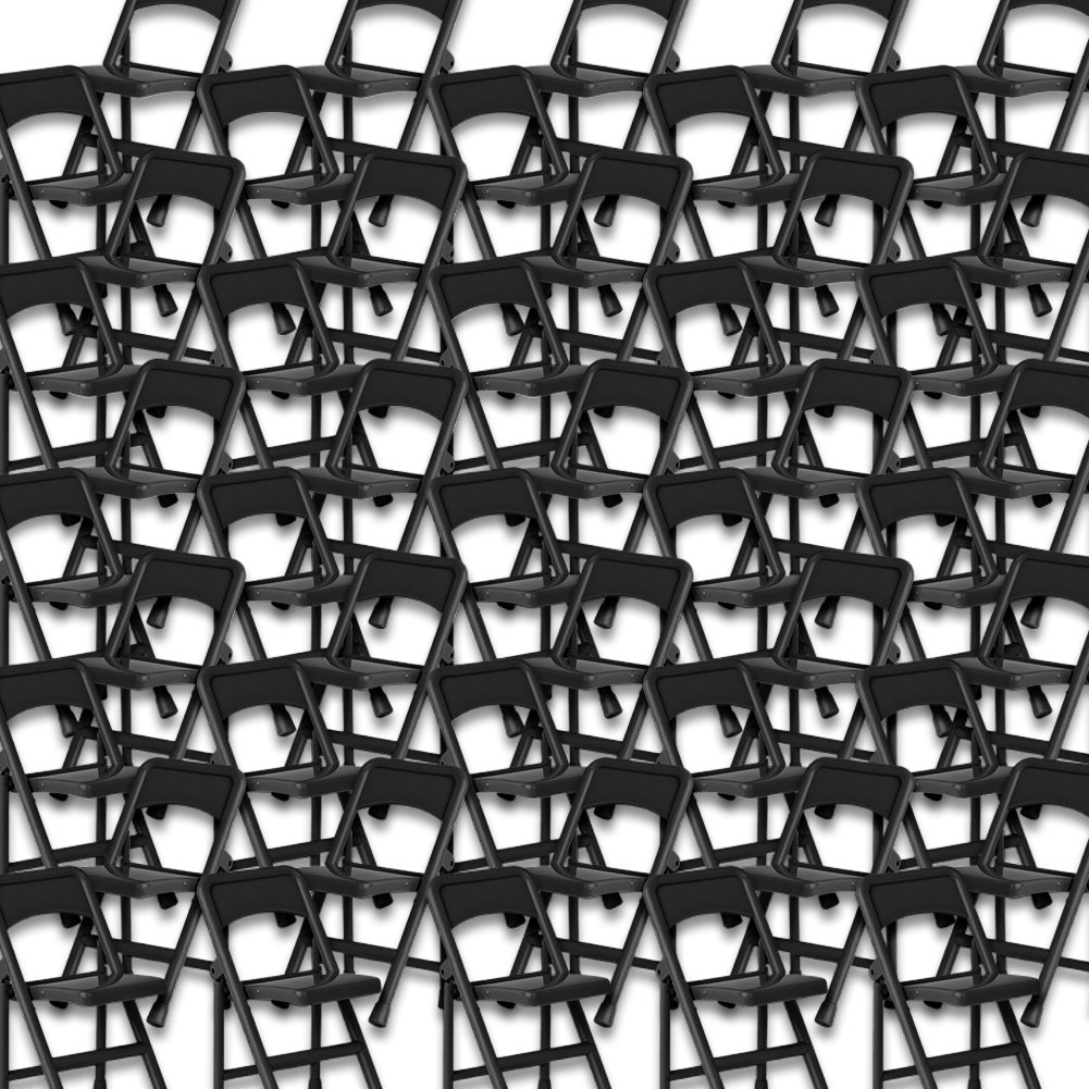50-Pack Black Plastic Folding Chairs for Wrestling Action Figures - Perfect for Wrestling Dioramas, Toy Displays & Collectible Scenes
