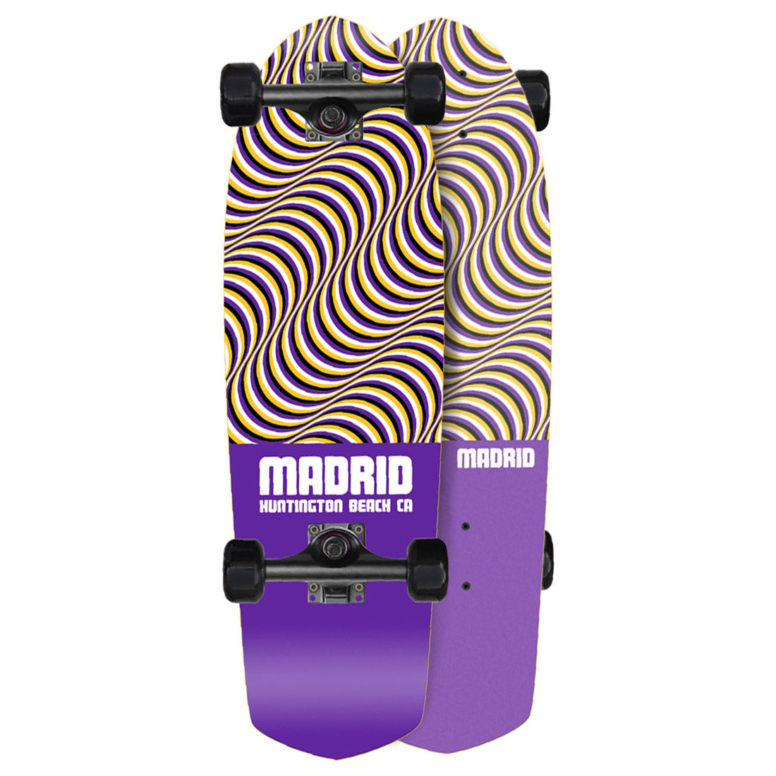 Madrid Picket Illusion Purple 28.5 Complete Skateboard - Perfect for Street Skating, Tricks & Commuting | Durable Deck & Smooth Wheels for Beginners & Pros