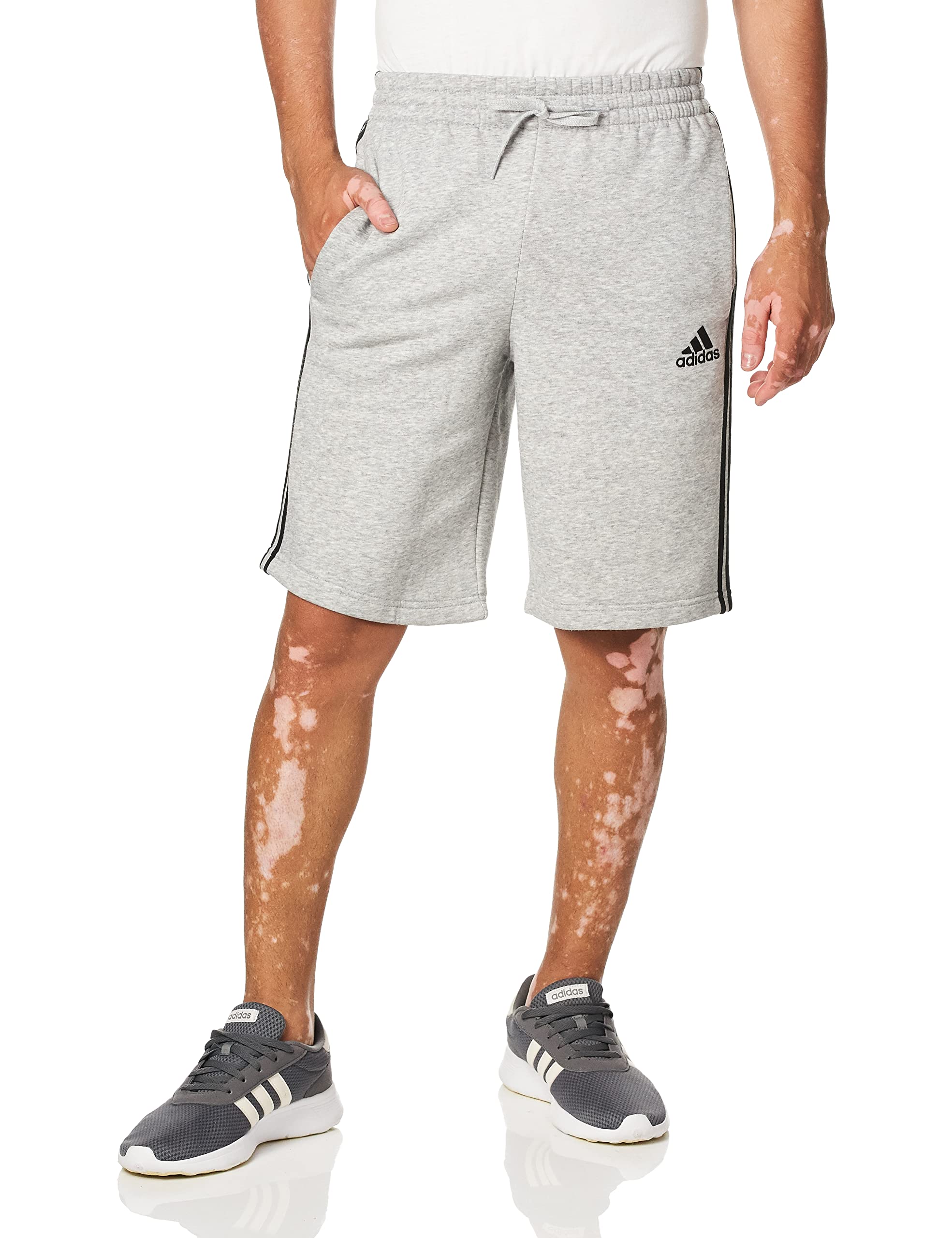 **Adidas Men's Essentials Fleece 3-Stripes Athletic Shorts - Comfortable Workout & Lounge Wear for Running, Gym, and Casual Outfits**