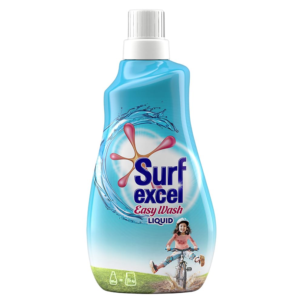 Surf Excel Easy Wash Liquid Detergent - 500ml (1 Count) | Gentle & Effective Laundry Solution for Stains & Fabrics | Perfect for Everyday Washing, Travel & Delicate Clothes
