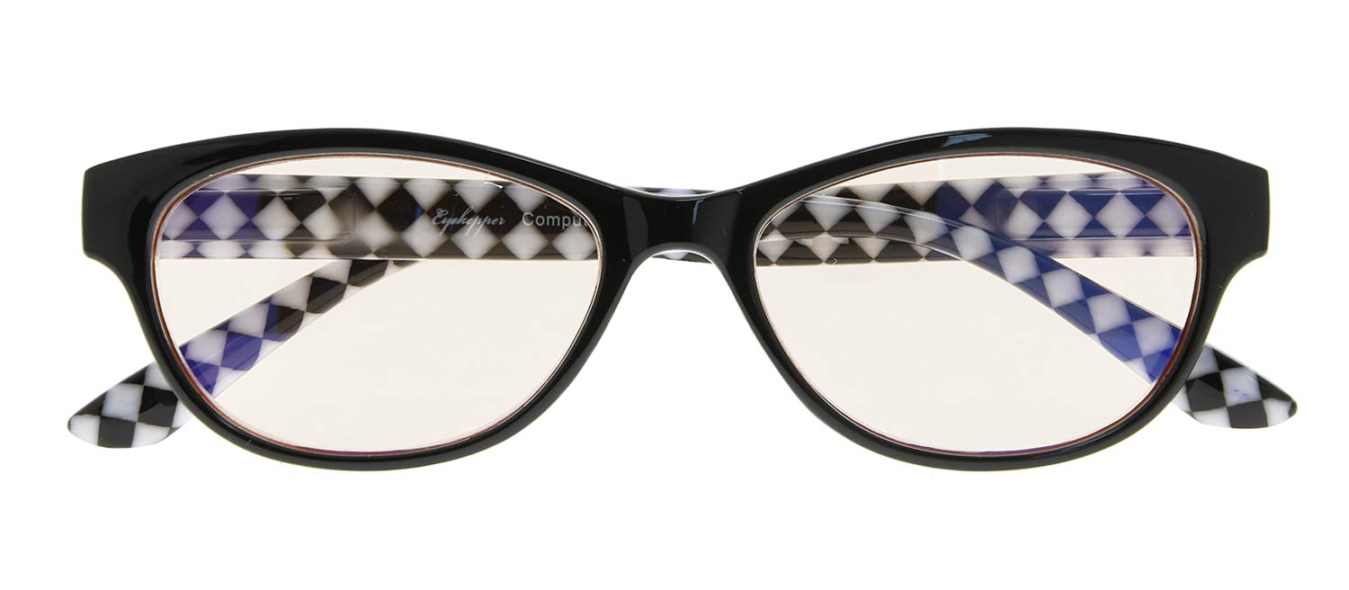 CessBlu Women's Cat-Eye Blue Light Blocking Glasses - Anti Glare Computer Glasses for Screen Reading & Digital Eye Strain Relief - Stylish Patterned Arms for Work, Gaming & Online Classes
