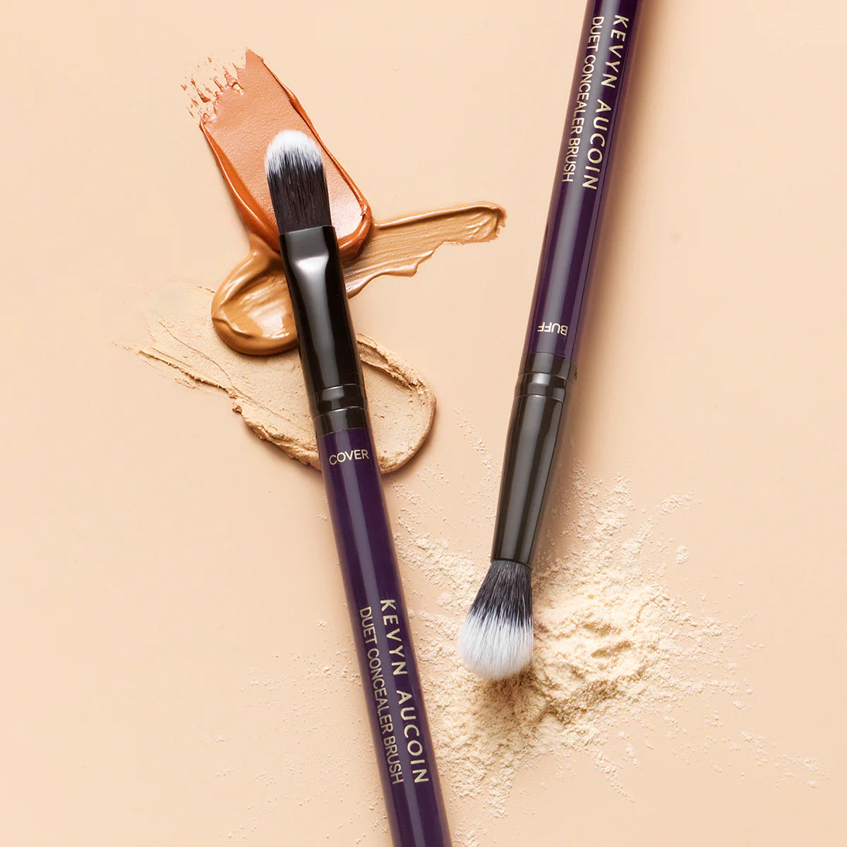 Professional Duet Concealer Brush - Dual-Ended Makeup Brush for Flawless Coverage & Blending | Perfect for Under Eyes, Blemishes & Contouring