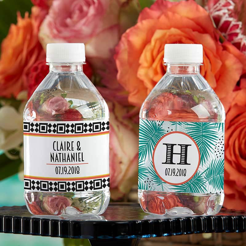 Custom Tropical Water Bottle Labels - Personalized Name Stickers for Kids & Adults - Perfect for Beach Parties, Summer Camps & Outdoor Events
