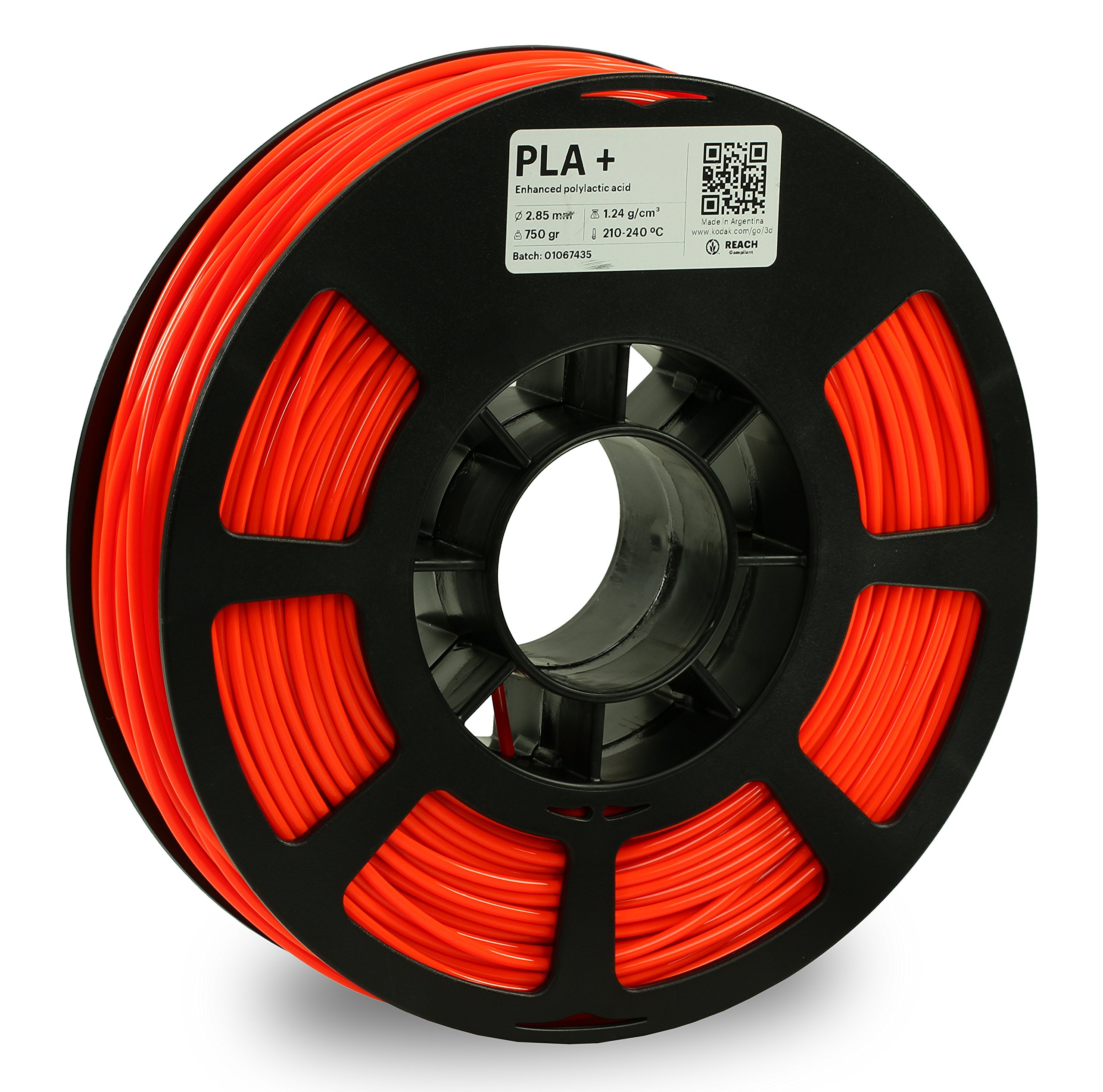 KODAK PLA Plus 3D Printer Filament - 2.85mm Diameter ±0.02mm, 750g (1.7lbs) Spool - Neon Orange Filament for 3D Printing | Perfect for Cosplay Props, Home Decor & DIY Projects