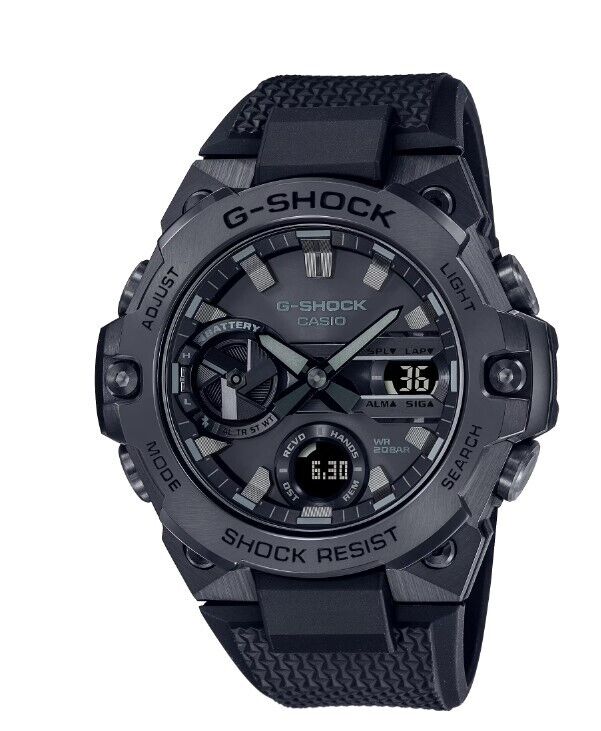 Casio G-Shock GST-B400BB-1A Black Stainless Steel Men's Watch - Rugged Digital Analog Display, Solar Powered, Water Resistant for Outdoor Sports & Military Use