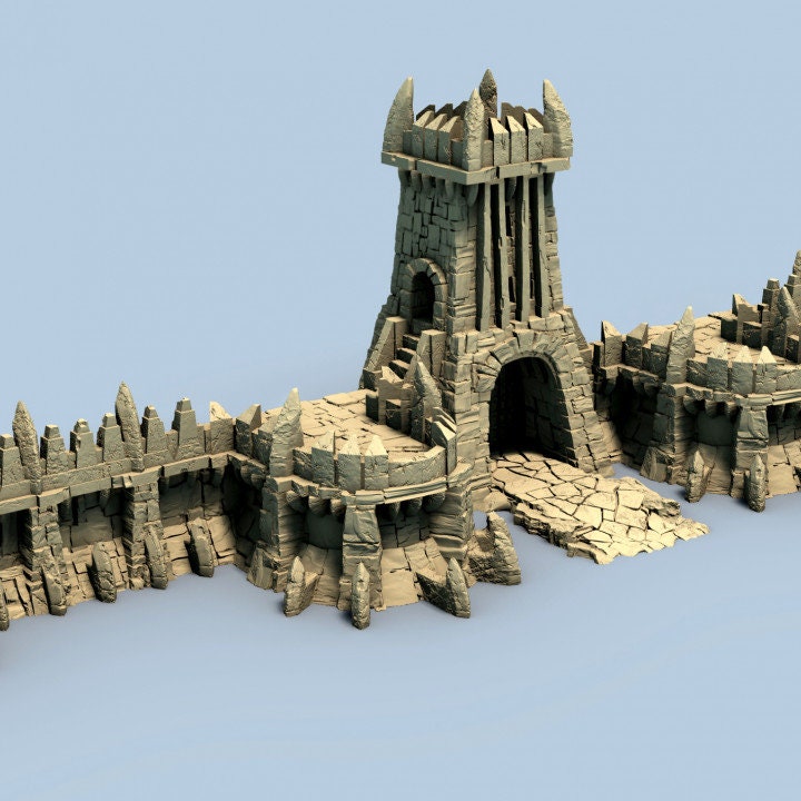 UnderDark Wall Set - Infinite Modular Wall System for Dark Elves - 28mm Scale D&D Terrain - Perfect for Dungeons & Dragons RPG Scenes and Tabletop Wargaming Battlefields