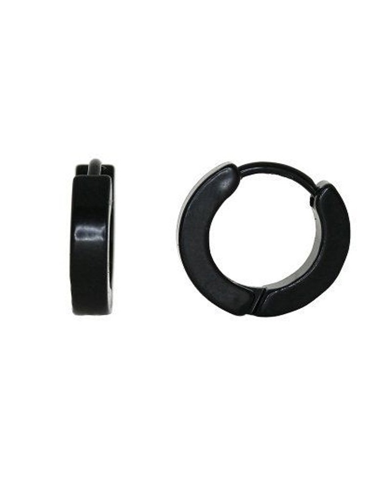 10mm Small Stainless Steel Black Helix Huggie Hoop Earrings for Women & Men - Perfect for Cartilage Piercing, Everyday Wear and Gift Giving