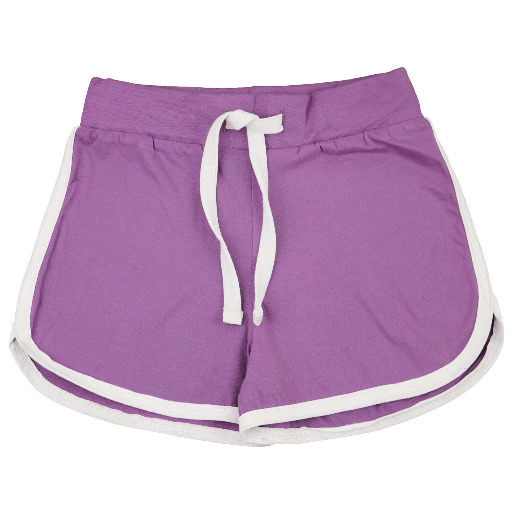 Kids Girls Shorts 100% Cotton Gym Dance Sports Shorts Lilac Summer Hot Pant 5-13Y for Yoga Playground School PE Class
