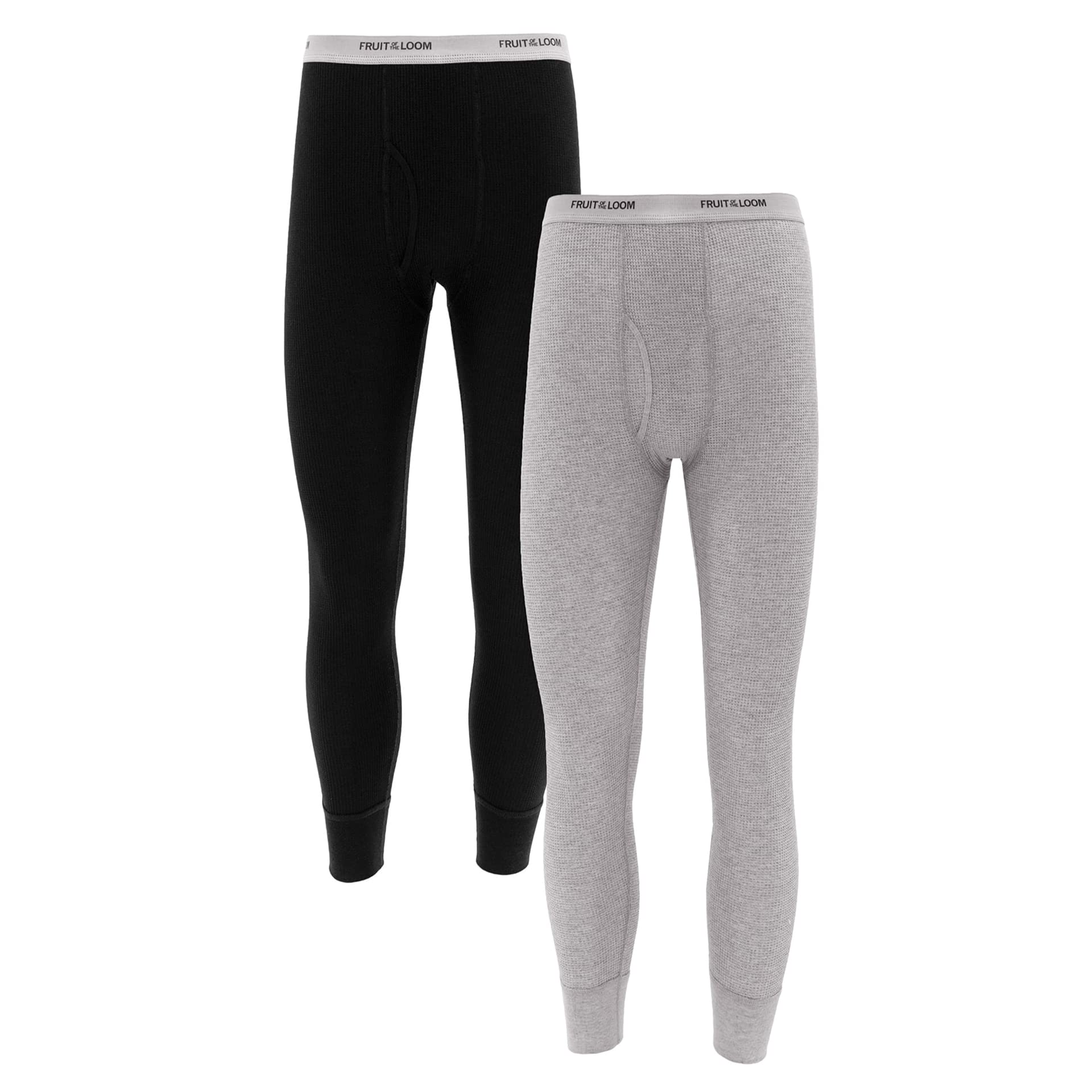 Fruit of the Loom Men's Classic Midweight Waffle Thermal Underwear Bottoms - Warm Winter Base Layer for Outdoor Activities & Cold Weather Comfort