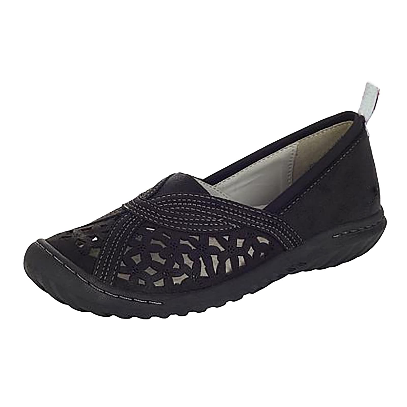USYFAKGH Women's Breathable Slip-On Walking Sneakers - Lightweight Round Toe Flat Shoes with Hollow Out Design for Comfort & Style | Perfect for Walking, Travel & Casual Wear