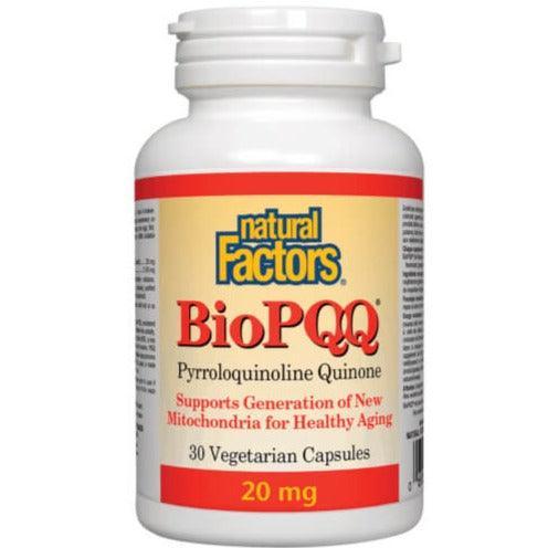 Natural Factors Bio PQQ 20mg Supplement | 30 Veggie Capsules for Energy, Memory & Brain Health | Supports Mitochondrial Function & Cognitive Performance | Ideal for Students, Professionals & Seniors