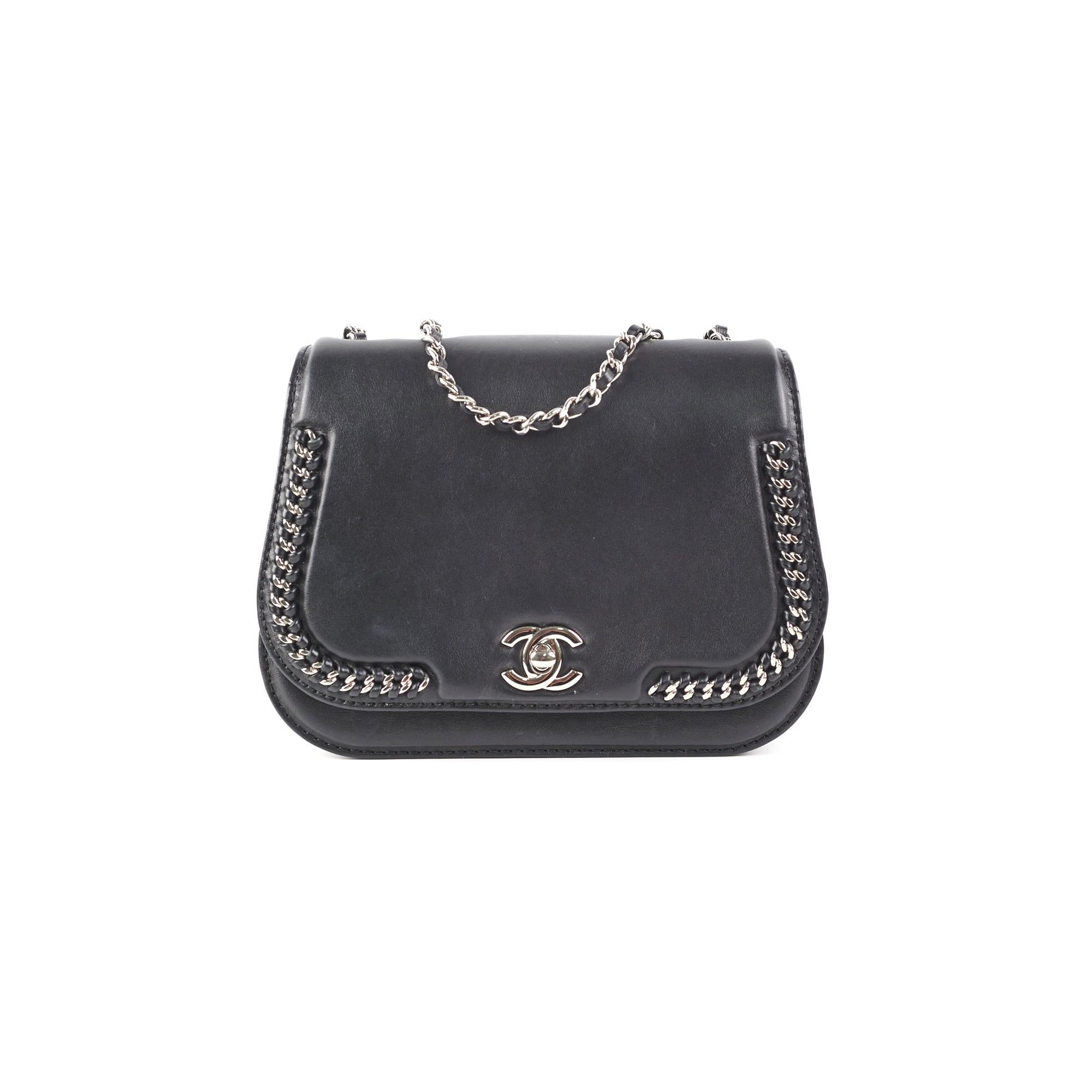 Chanel Seasonal Chain Flap Calfskin Shoulder Bag for Women - Luxury Designer Crossbody Purse for Evening Parties & Date Nights