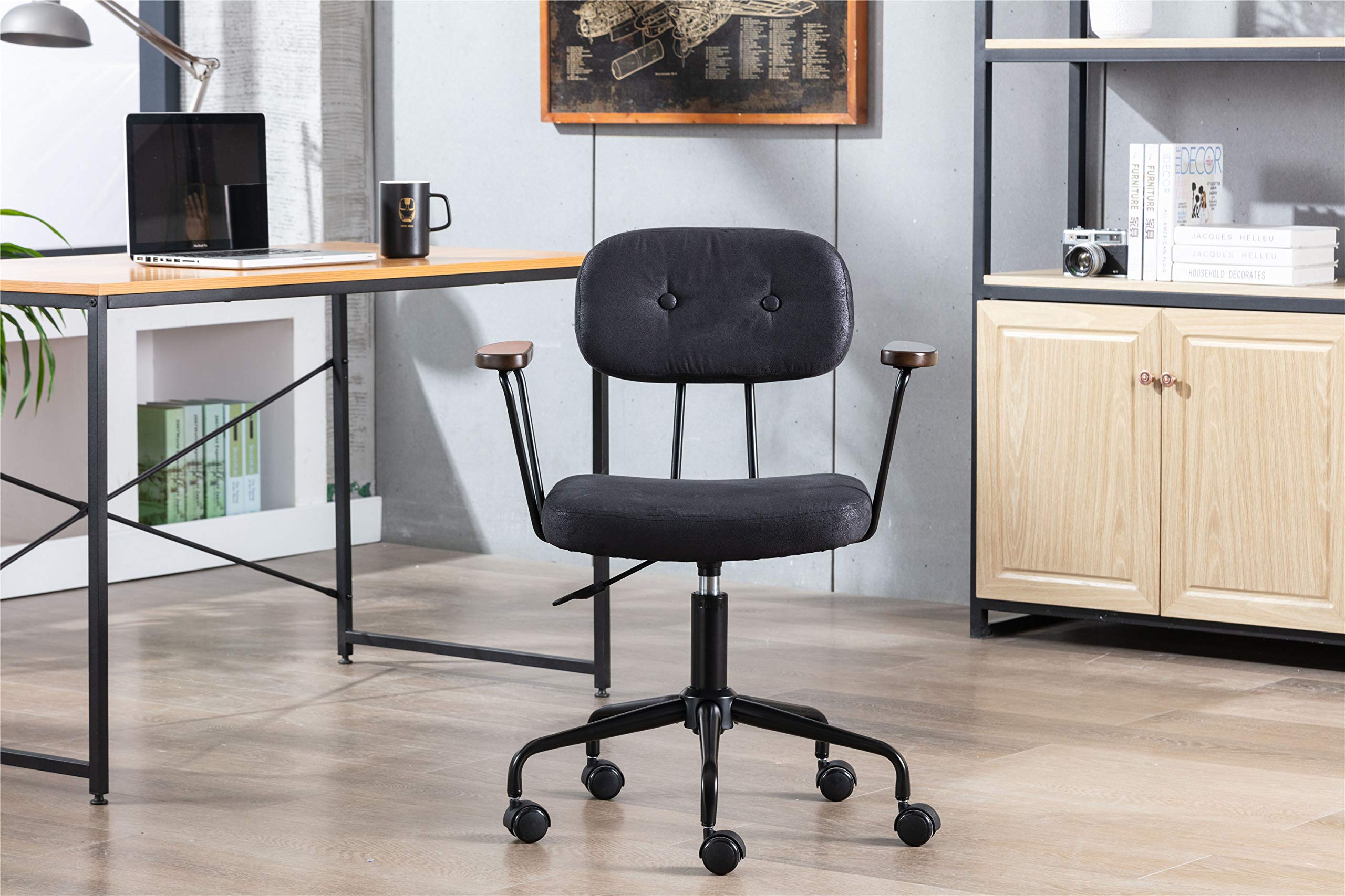 Ergonomic Modern Task Chair - Adjustable Height Swivel Office Desk Chair for Home & Office, Black - Perfect for Living Room, Bedroom & Workspace Comfort