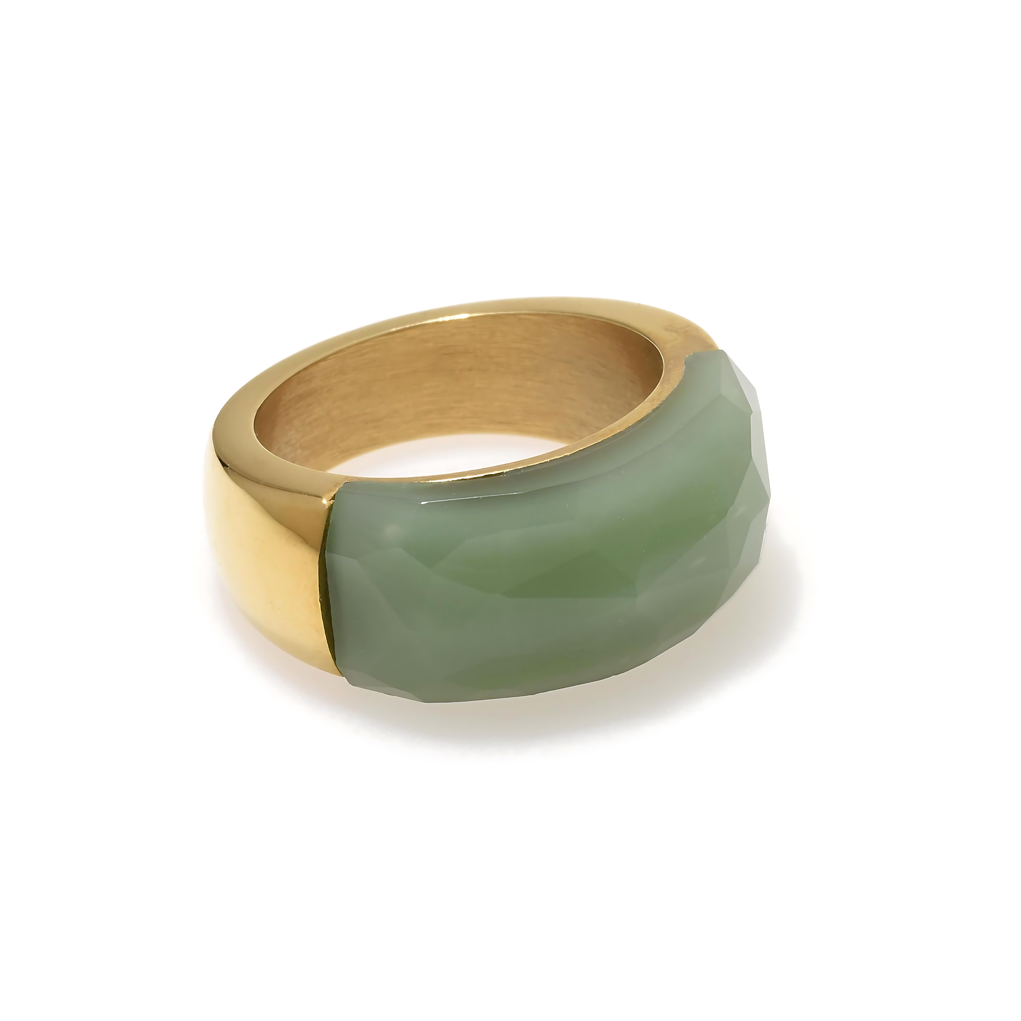Natural Aventurine Faceted Ring for Women - Healing Stone Jewelry for Meditation, Energy Balancing & Spiritual Gifts