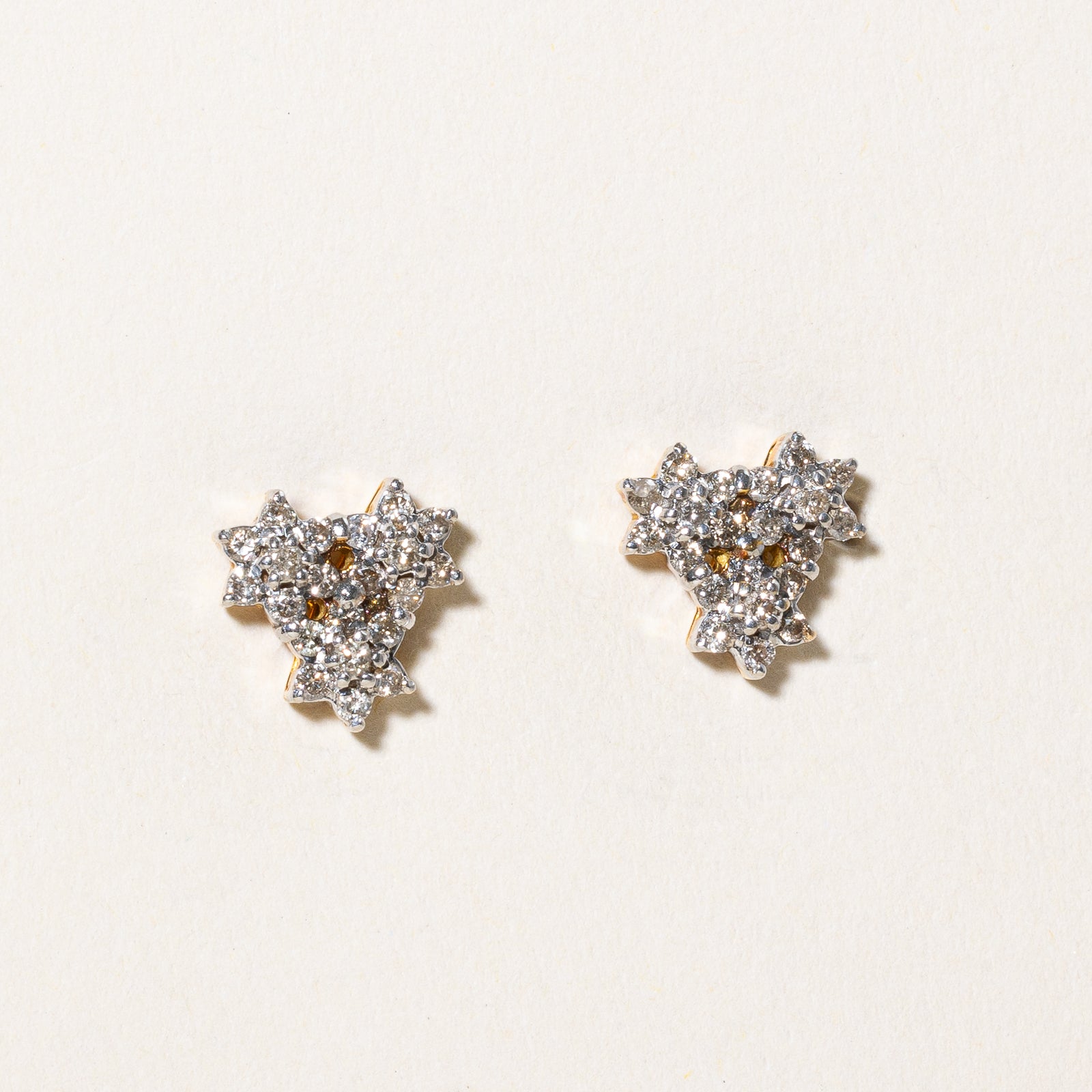 0.50ctw Diamond Cluster Stud Earrings for Women - Sparkling Round Cut Cubic Zirconia Earrings for Everyday Wear & Special Occasions