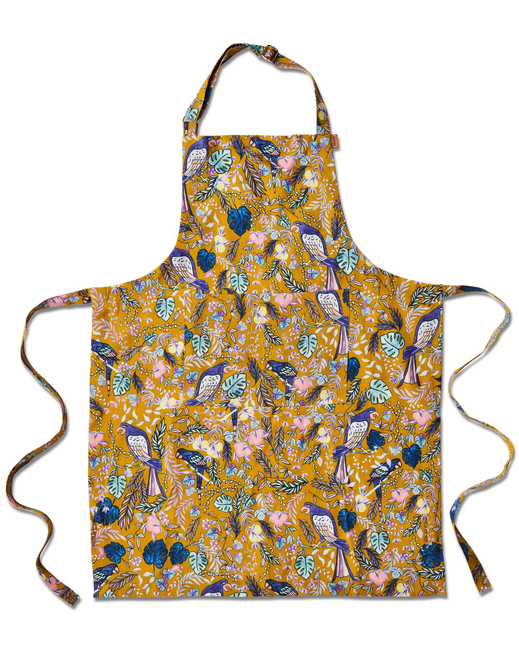 Premium Birds of Paradise Linen Apron - Adjustable & Stylish Kitchen Apron for Cooking, Baking & Grilling - Perfect for Chefs, Home Cooks & BBQ Enthusiasts