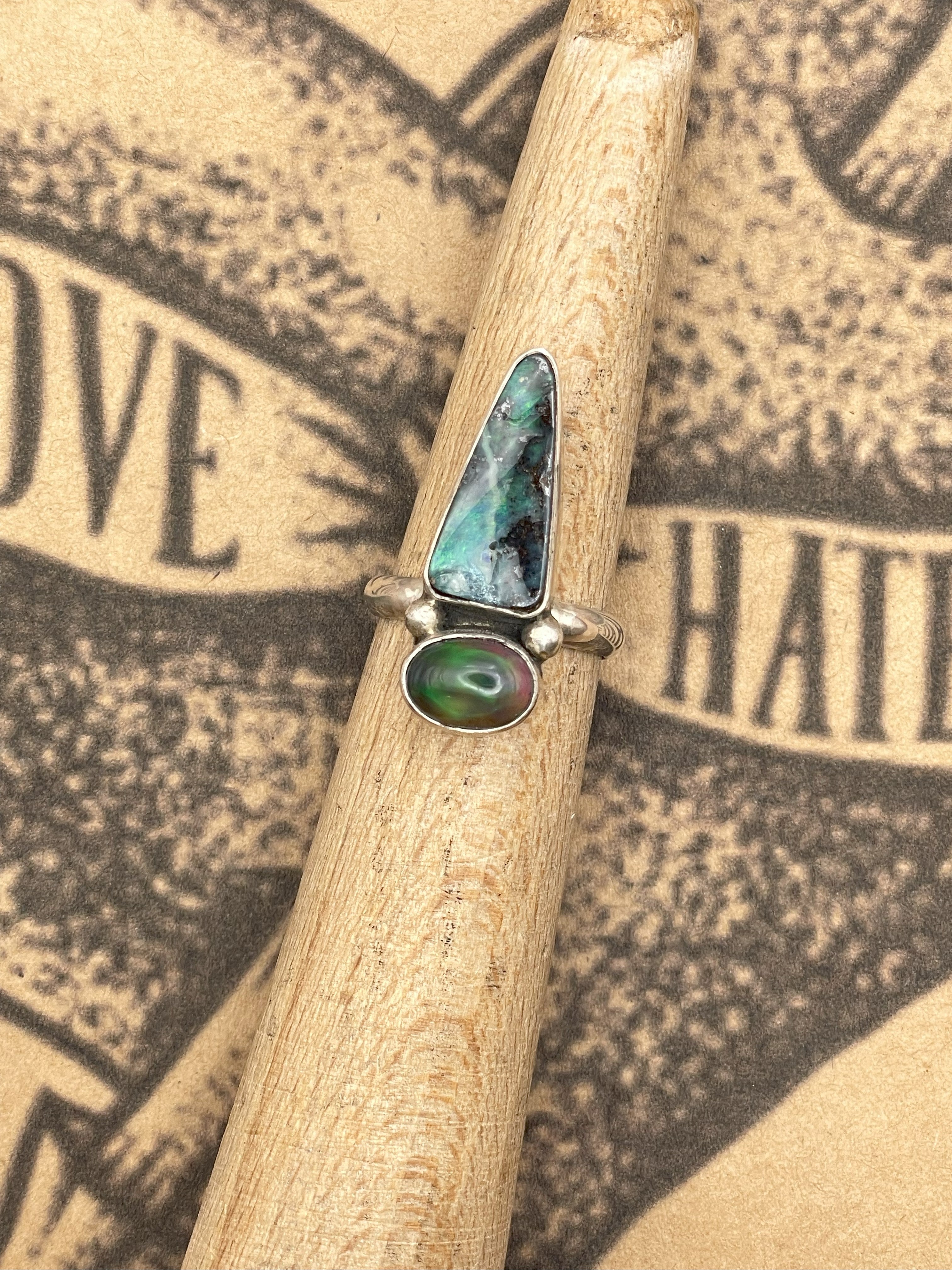 Natural Boulder Opal Sterling Silver Ring for Women | Handmade Jewelry Gift for Birthday, Anniversary & Special Occasions