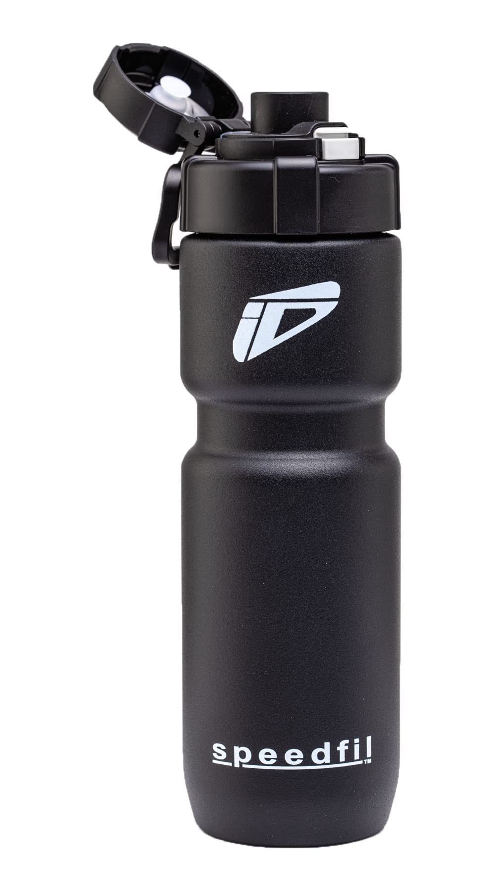 Speedfil Speedflask 21 oz. Vacuum Insulated Stainless Steel Cycling Water Bottle with Bounce Back Lid - Leakproof, Sweatproof & Durable for Road Biking, Mountain Biking & Outdoor Sports (Black)