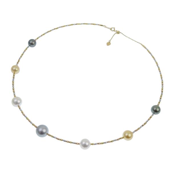 18K Gold Pearl Station Necklace - Elegant Dainty Layering Jewelry for Women - Perfect for Weddings, Anniversaries & Special Occasions