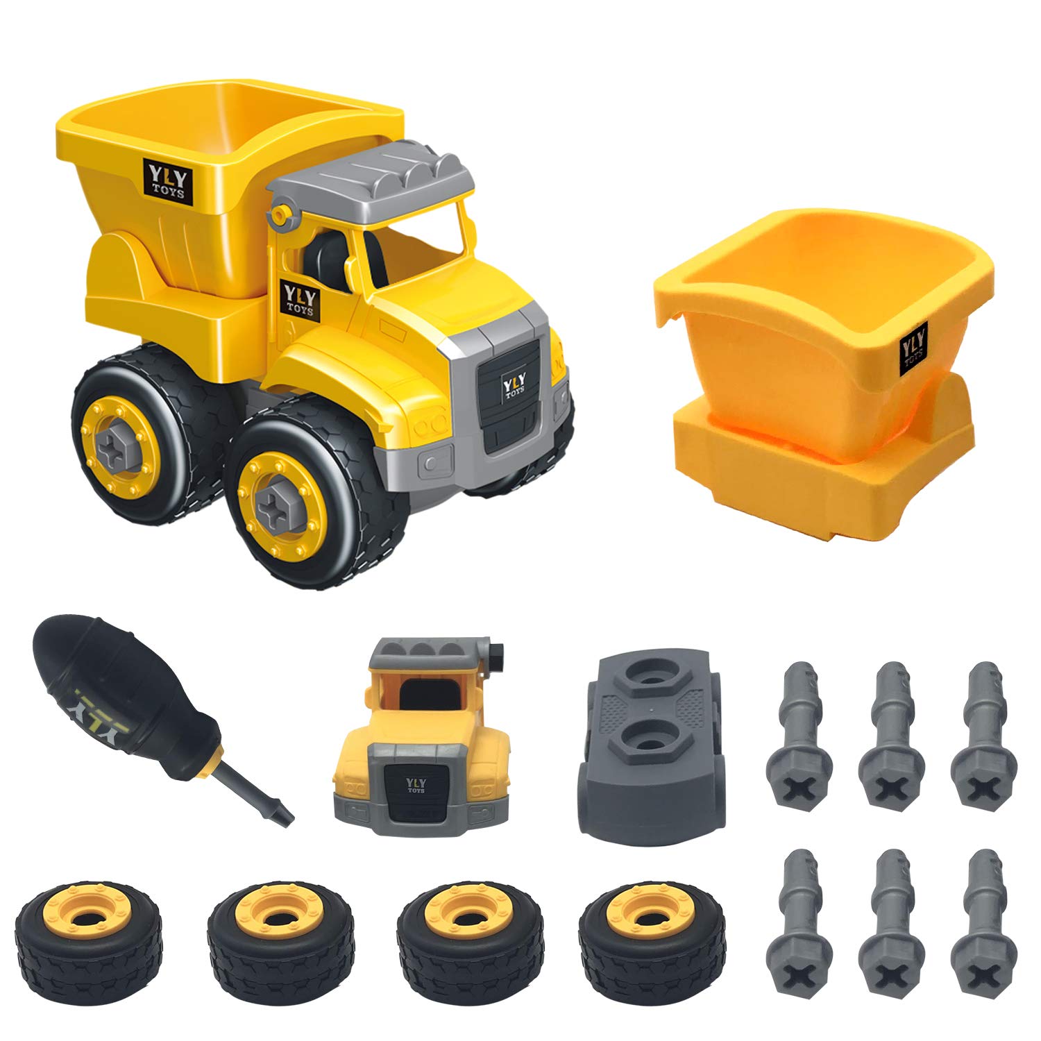STEM Construction Building Toy Set with Electric Drill - DIY Take Apart Truck Toys for Kids Ages 3+ | Build Your Own Vehicles, Educational Engineering Toys for Boys & Girls | Perfect for Birthday Gifts & Classroom STEM Activities