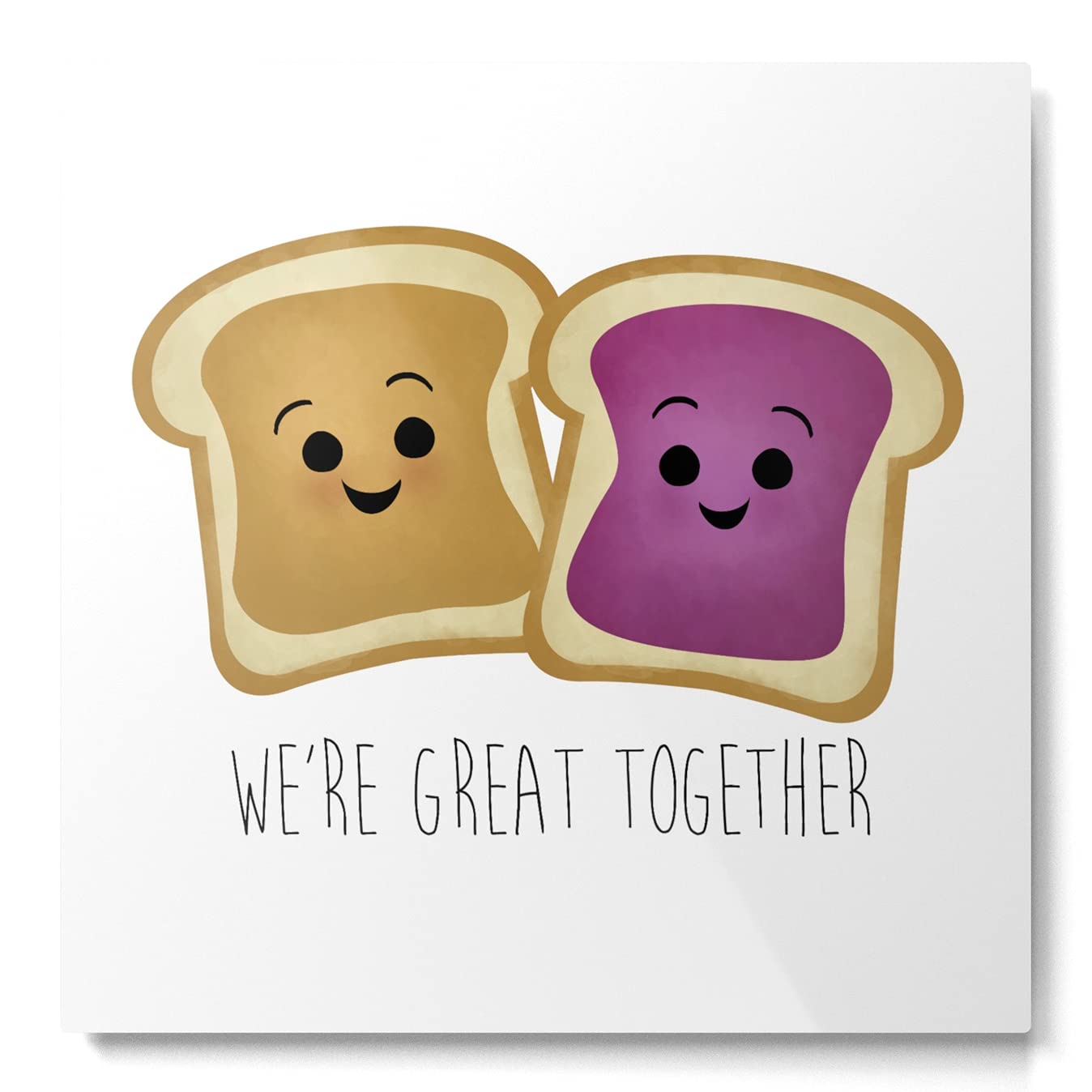 Peanut Butter & Jelly Metal Art Print by A Little Leafy - Medium Size Wall Decor for Kitchen, Dining Room & Kids' Bedroom - Society6 We're Great Together Collection