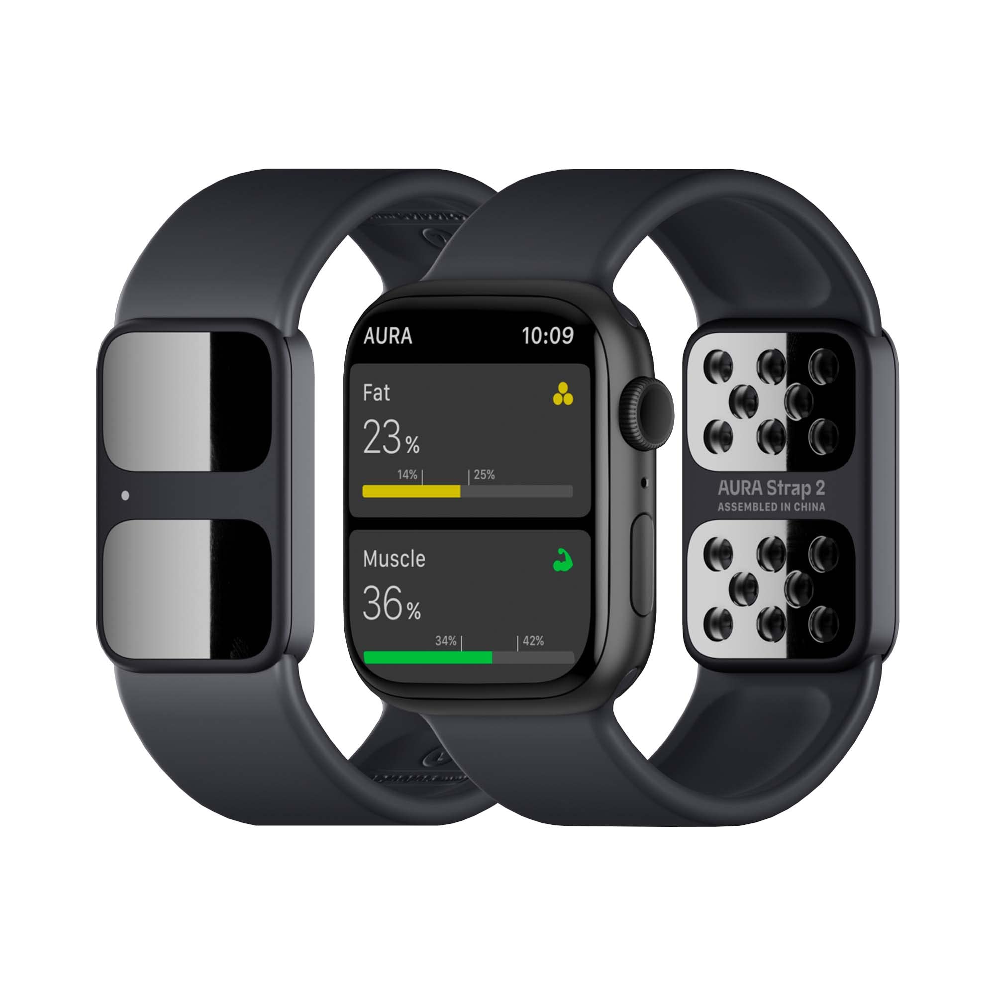 AURA Strap - Smart Body Composition & Hydration Monitor Fitness Tracker Band for Apple Watch | Track BMI, Muscle Mass & Water Intake | Perfect for Gym, Running & Health Monitoring