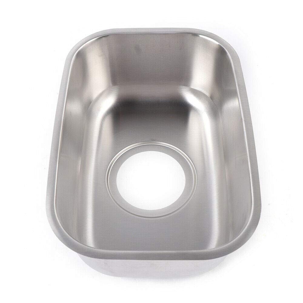 CNCEST 12.6x8.7x4.7in Stainless Steel RV Kitchen Sink with Water Pipe - Non-Stick, Oil-Resistant & Durable for Boats, Caravans, Campers - Perfect for Outdoor Cooking & Campsite Washing