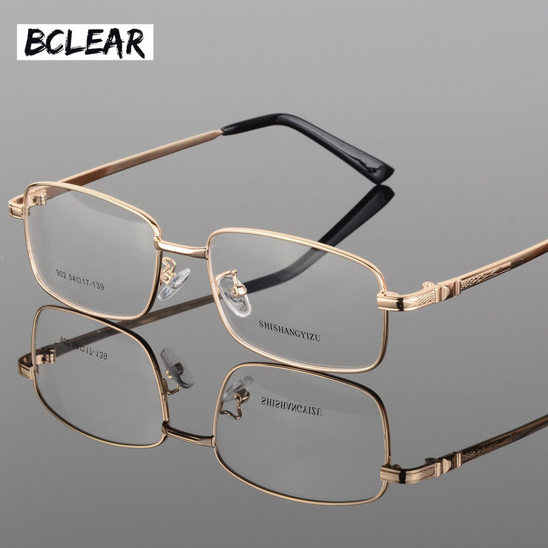 Bclear Thick Gold Plated Men's Eyeglasses S902 Full Frame Glasses for Men - Stylish & Durable Eyewear for Work, Driving, and Everyday Use