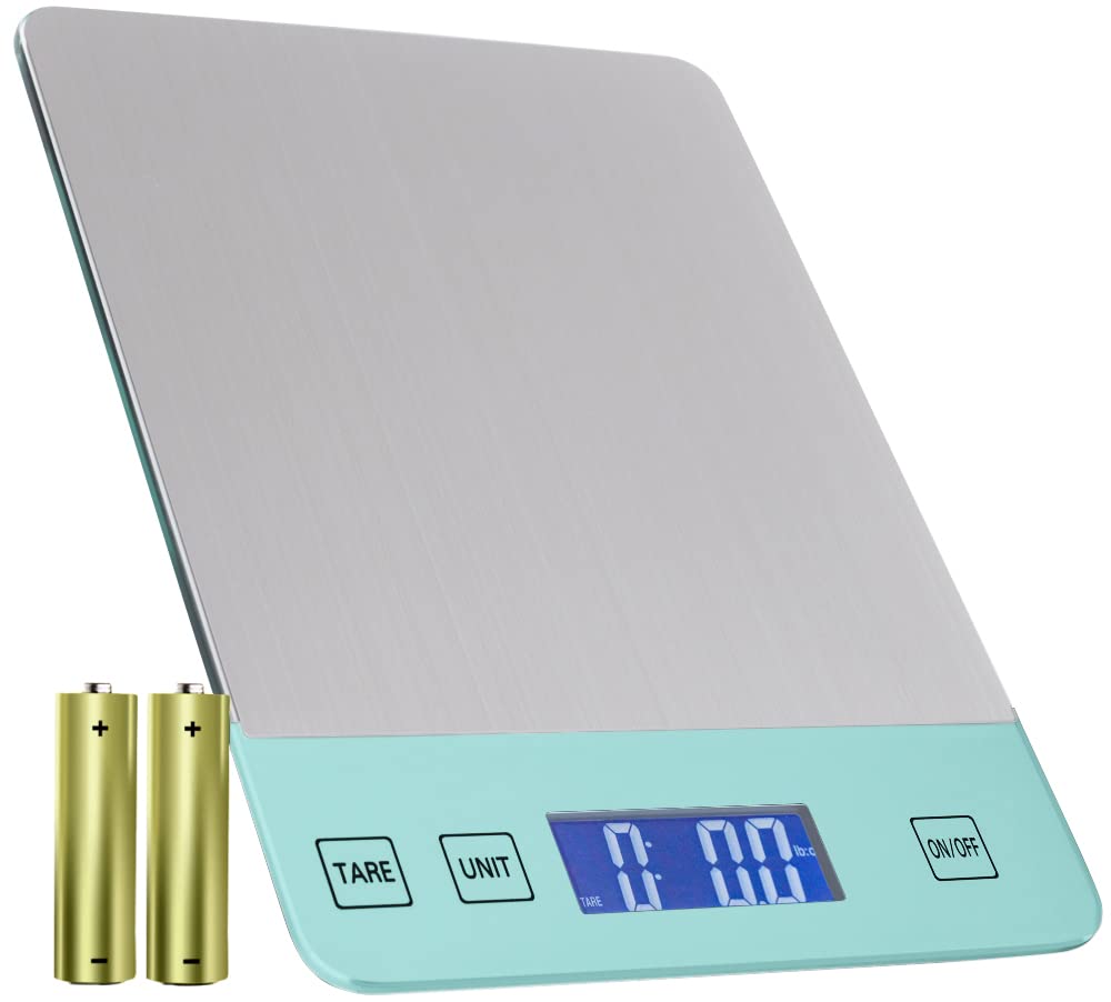 Gorilla Grip Digital Kitchen Food Scale - 22 LB Capacity, Ounces/Grams, Stainless Steel Baking Scale with LCD Display for Weight Loss, Keto Cooking & Meal Prep | Perfect for Measuring Solid Foods & Liquids in Home Kitchen, Baking, and Fitness Tracking
