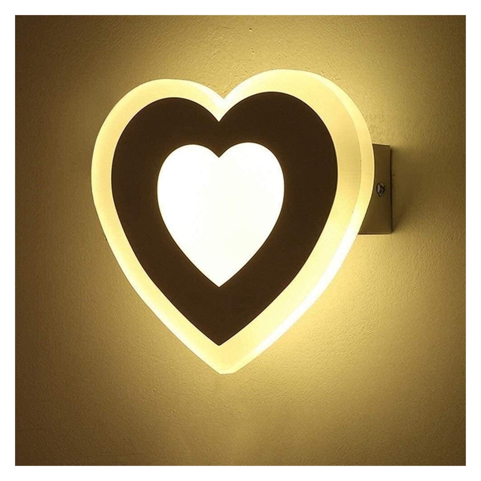 Heart-Shaped PQQ Wall Lamps - Decorative Kids Night Light for Bedroom, Pathway, Staircase & Balcony | Dimmable LED Wall Fixture for Nursery, Hallway & Home Decor