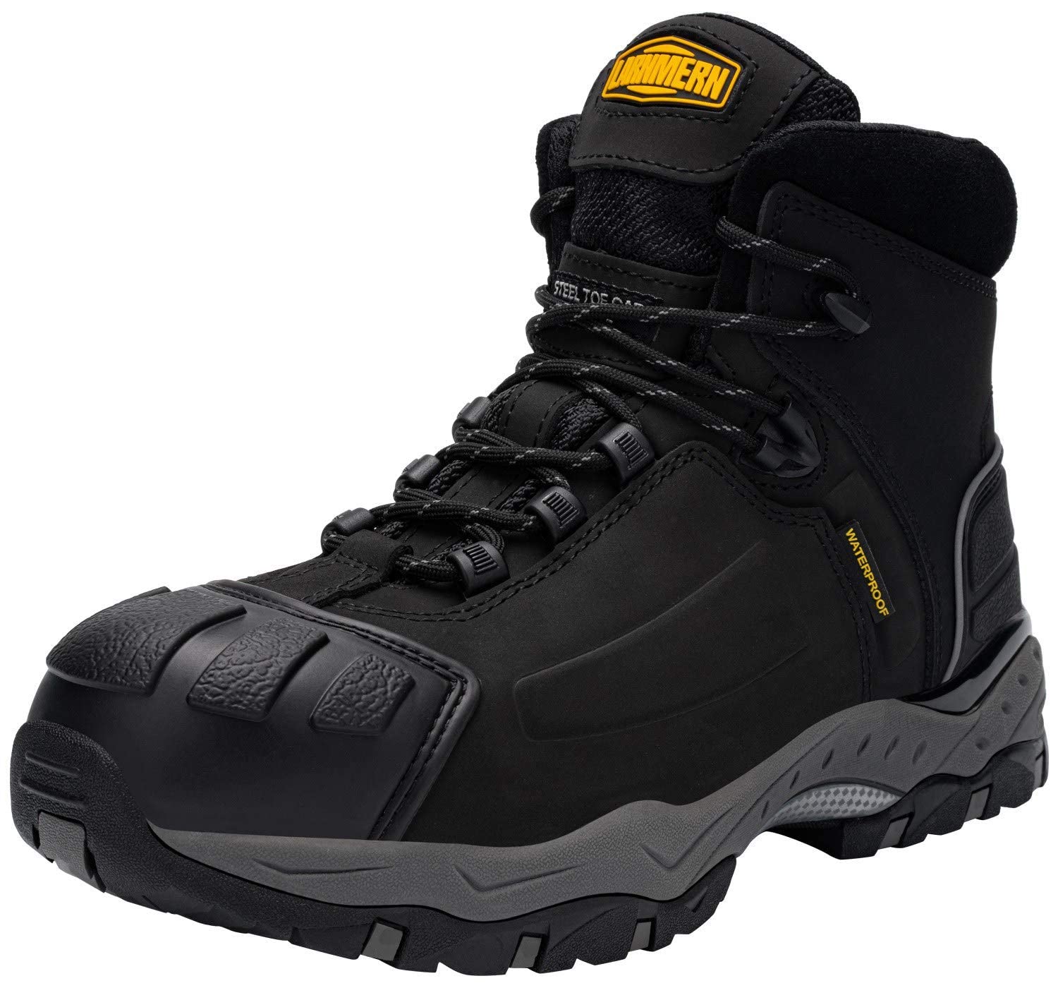 **LARNMERN Men's Waterproof Steel Toe Work Boots - S3 L8057 - Puncture Proof, Static Dissipative, Slip & Oil Resistant for Outdoor Safety (Ideal for Construction, Warehouse & Industrial Use)**