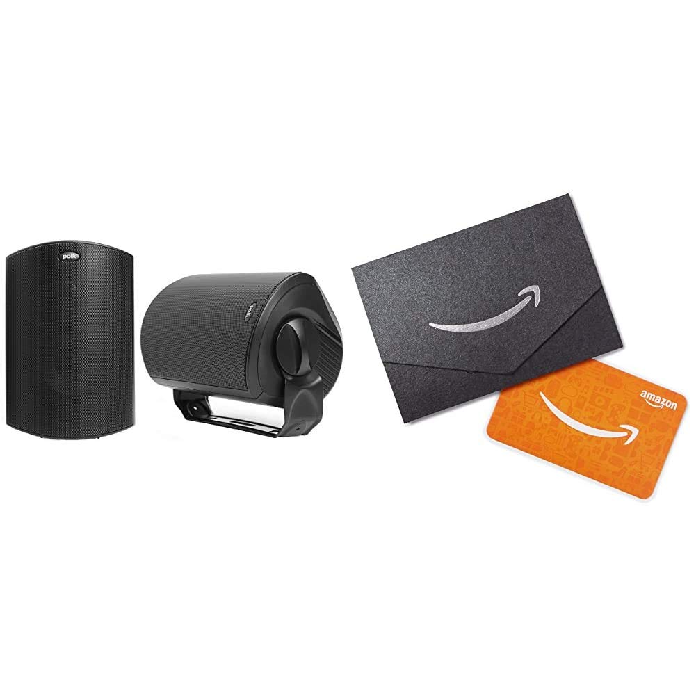 Polk Audio Atrium 6 Outdoor Speakers - All-Weather Durability, Bass Reflex Enclosure, Broad Sound Coverage, Speed-Lock Mounting System, Includes $20 Amazon Gift Card - Perfect for Patio, Garden, and Poolside Entertainment