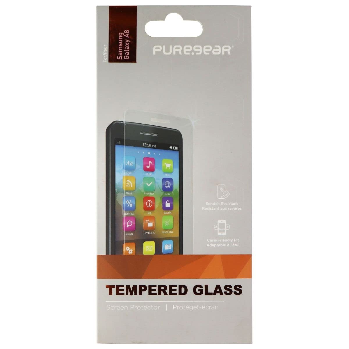 PureGear Premium Tempered Glass Screen Protector for Samsung Galaxy A8 (2018) - Anti-Scratch, Bubble-Free, HD Clear Screen Protection - Perfect for Work, Travel & Everyday Use