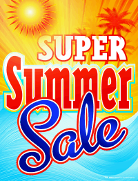 Vinyl Window Sign - Super Summer Sale Promotion | Weatherproof & Durable for Retail Stores, Restaurants & Businesses