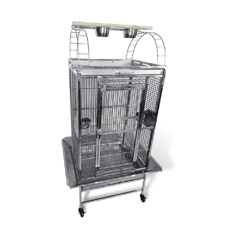 201 Stainless Steel PLAYTOP Bird Cage for Parrots - 24