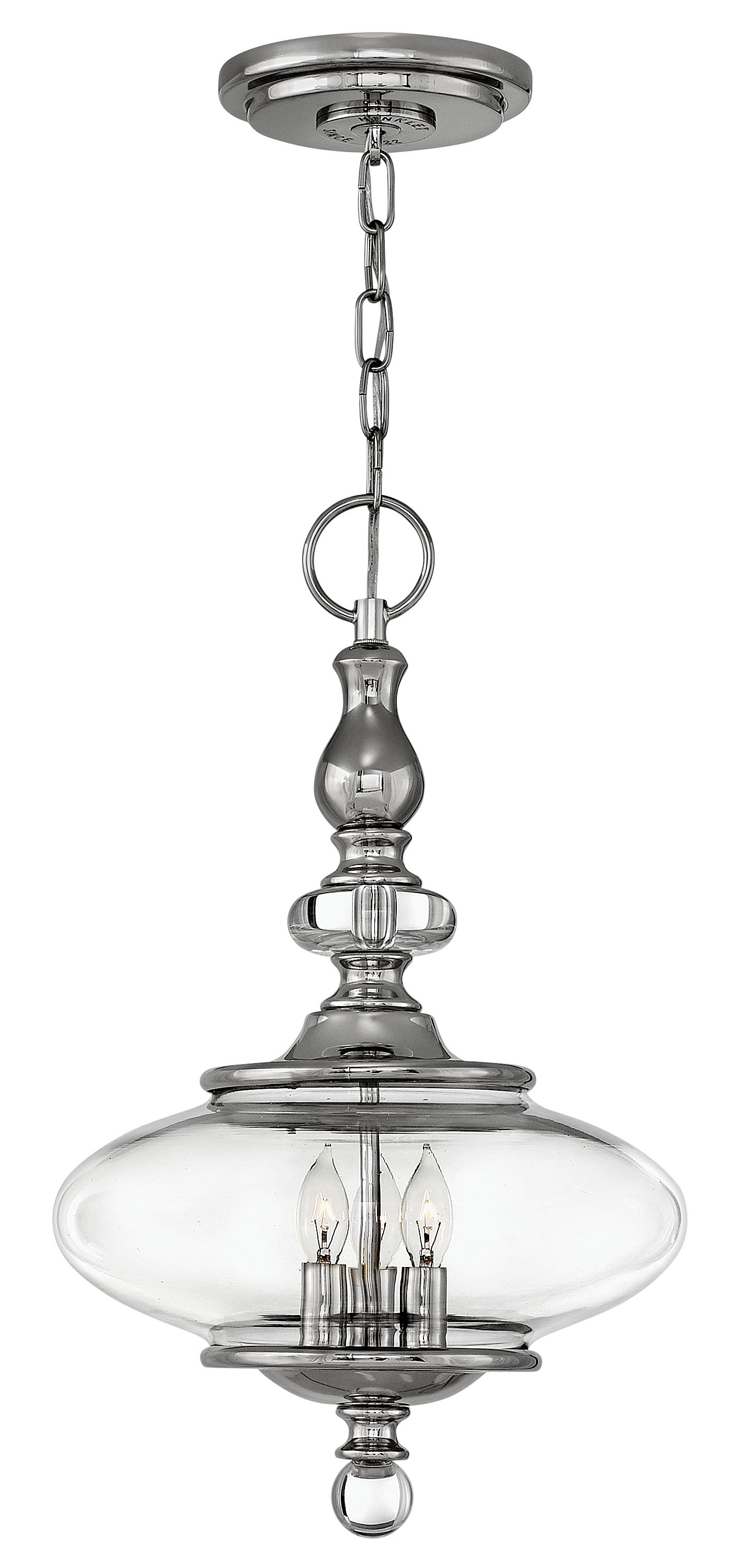 12W Wexley 3-Light Single Tier Chandelier in Polished Nickel - Perfect for Dining Room, Bedroom, or Entryway Lighting