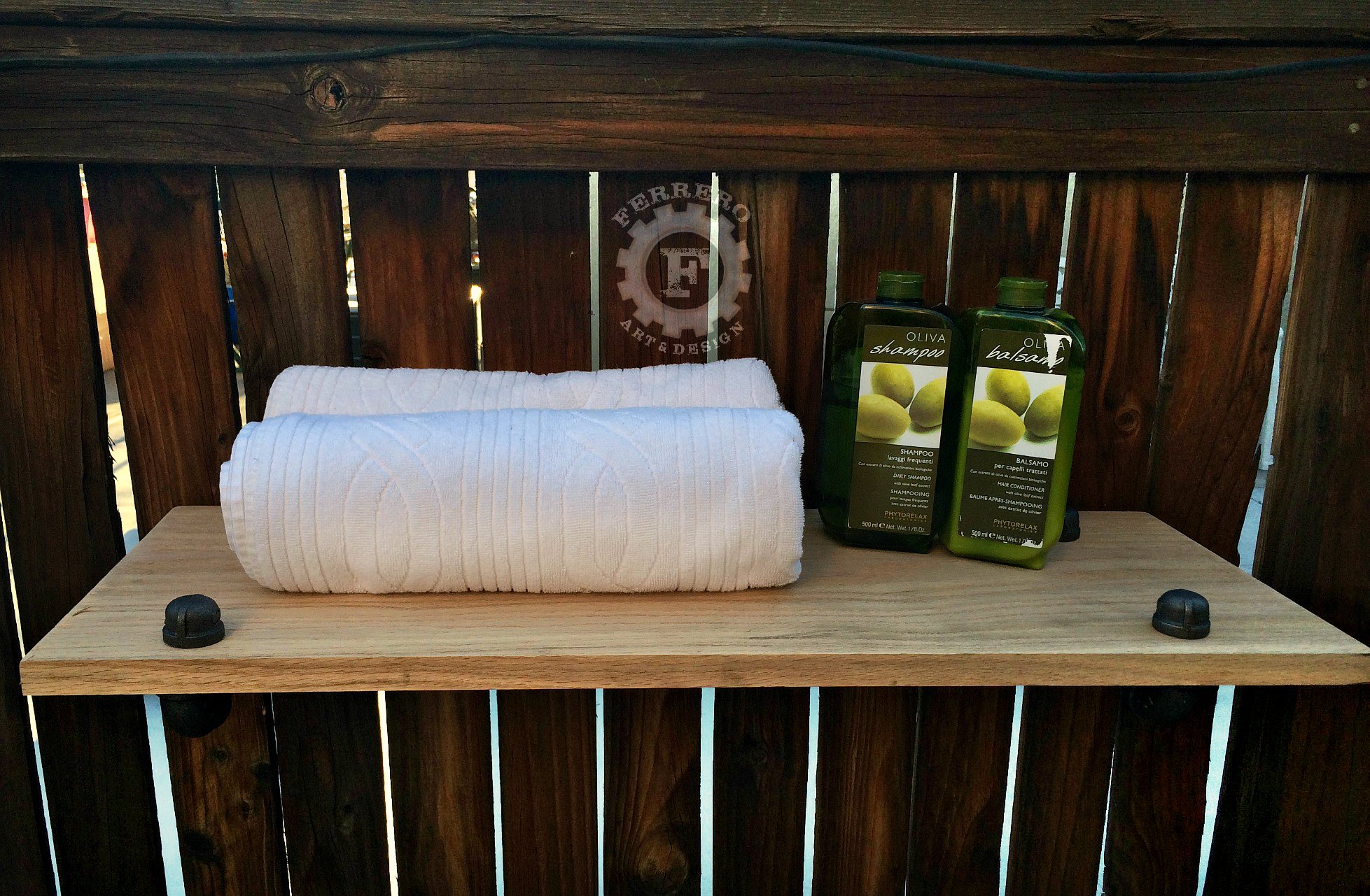 35 Inch Bathroom Shelf - Rustic Industrial Wall Shelf for Spa, Store & Home Decor | Perfect for Bathroom Storage, Living Room & Retail Display