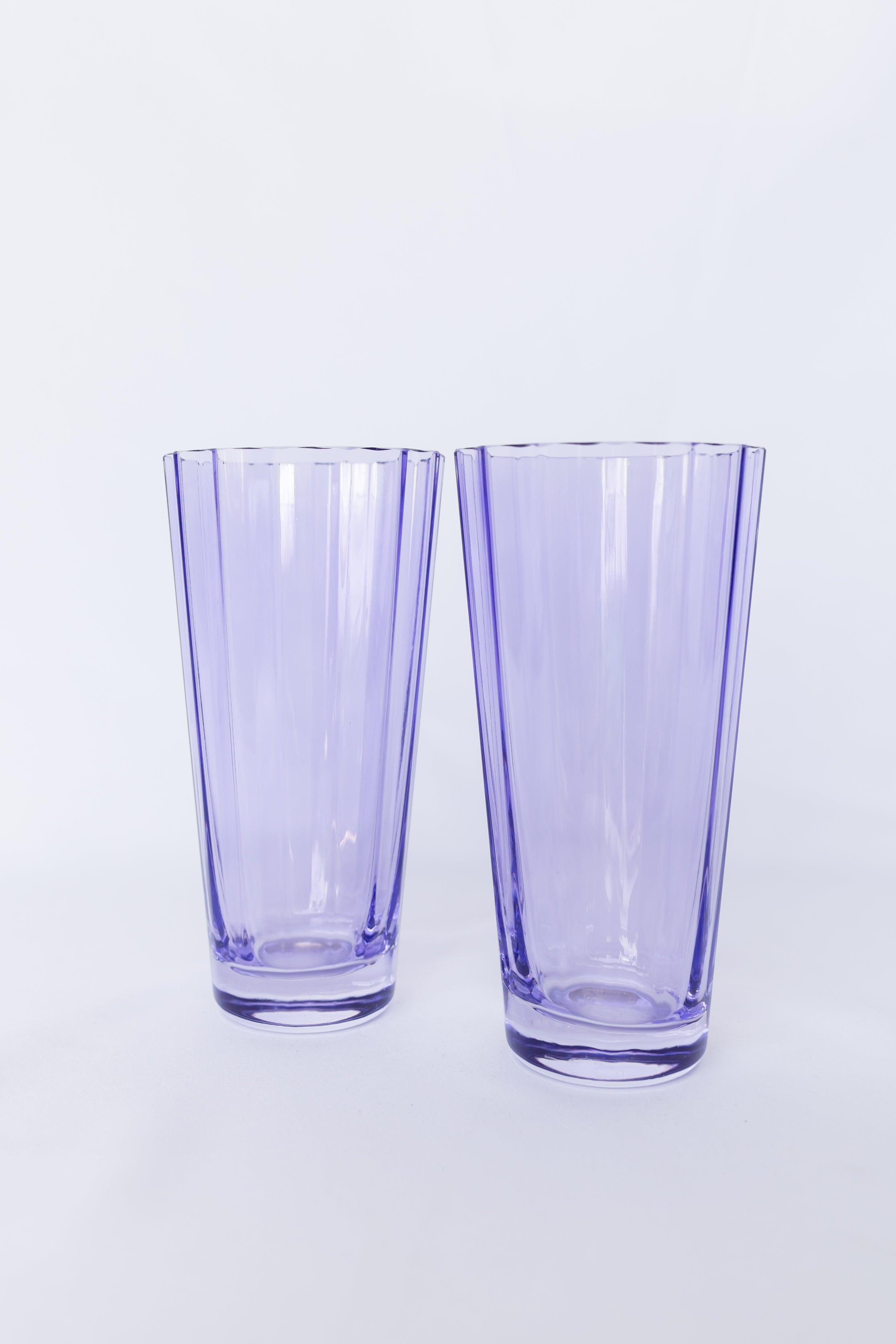 Estelle Colored Sunday Highball Glasses Set of 2 - Elegant Lavender Drinking Glasses for Cocktails, Juice & Iced Tea - Perfect for Home Bar, Parties & Gifts