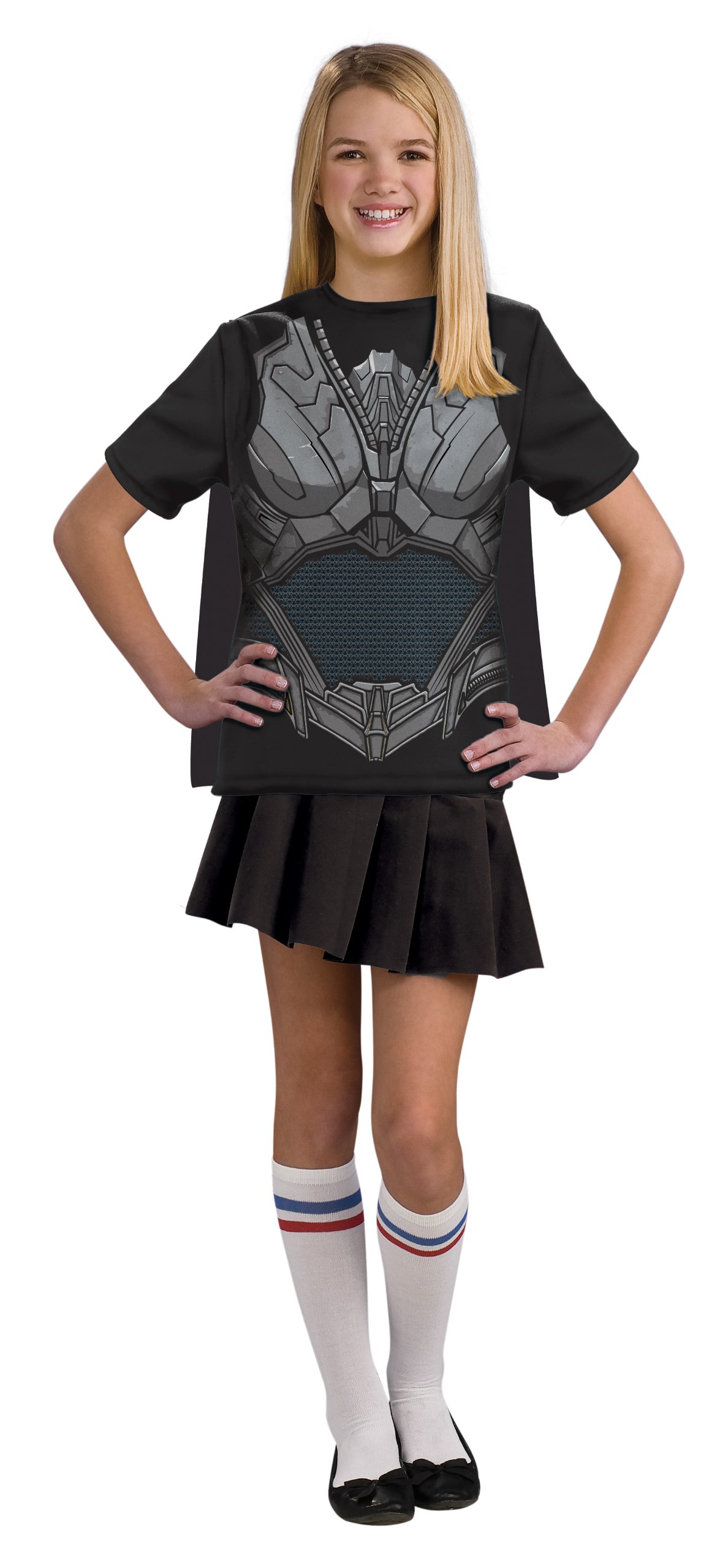Steel Man Kids Faora Costume Top - Boys Superhero Cosplay Outfit for Halloween, Comic Con & Dress-Up Parties