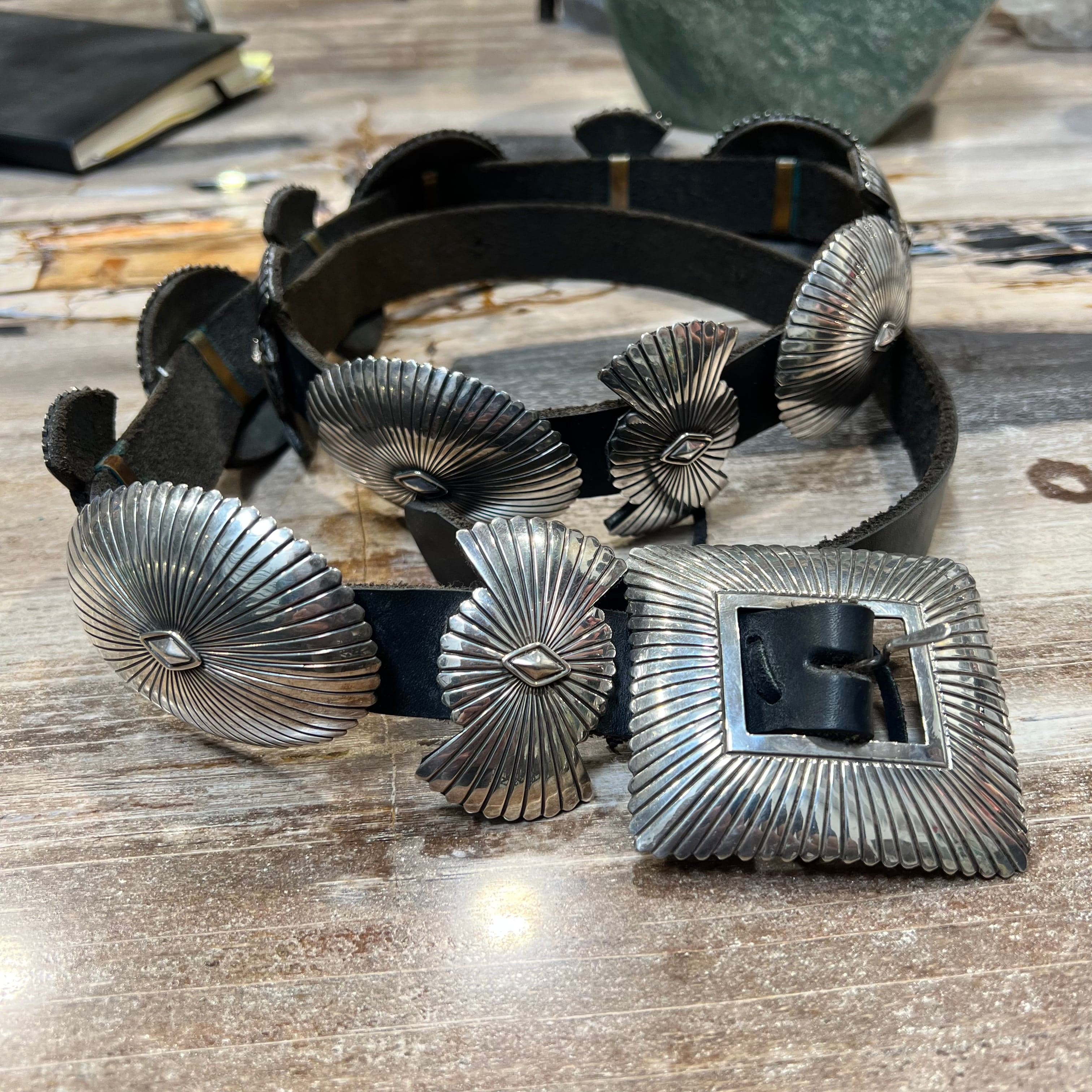 Authentic Navajo Concho Belt - 925 Sterling Silver & Genuine Leather Handmade by Native American Artisans | Perfect for Western Fashion, Powwow Outfits & Southwest Style Accessories