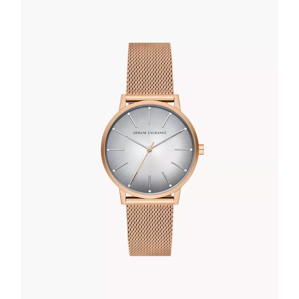 Armani Exchange AX5617 Rose Gold Milanese Strap Unisex Watch - Stylish Luxury Timepiece for Men & Women | Perfect for Office, Date Night & Formal Events
