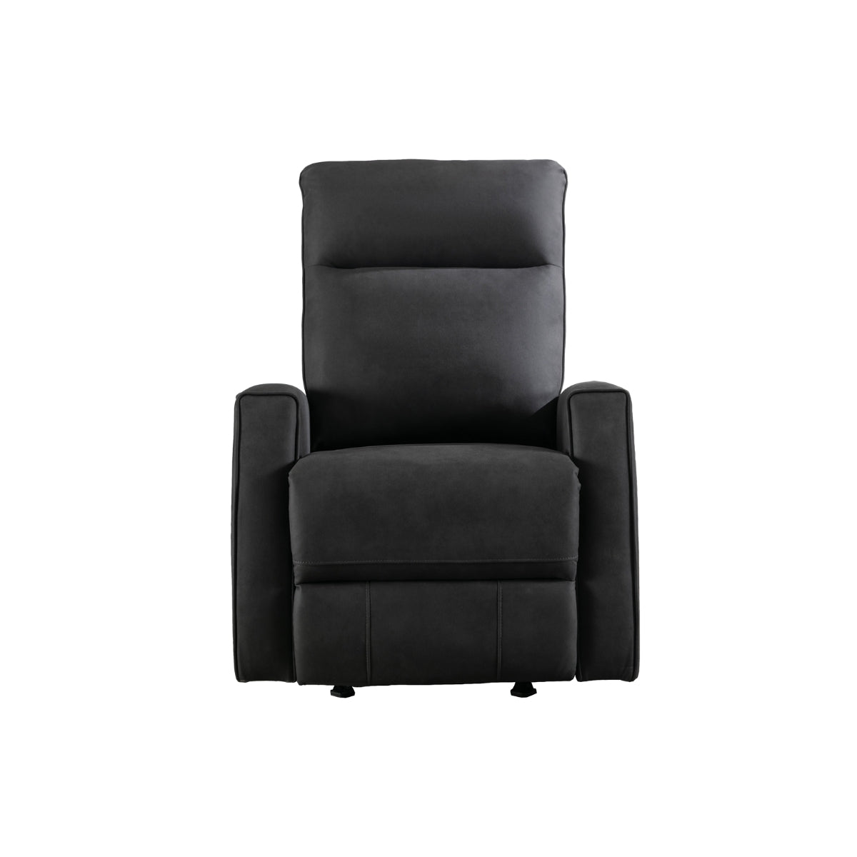 Black Microfiber Power Rocker Recliner with USB Charging Port - Electric Massage Chair for Living Room, Home Theater & Office - Comfortable Leather Reclining Sofa with Lumbar Support