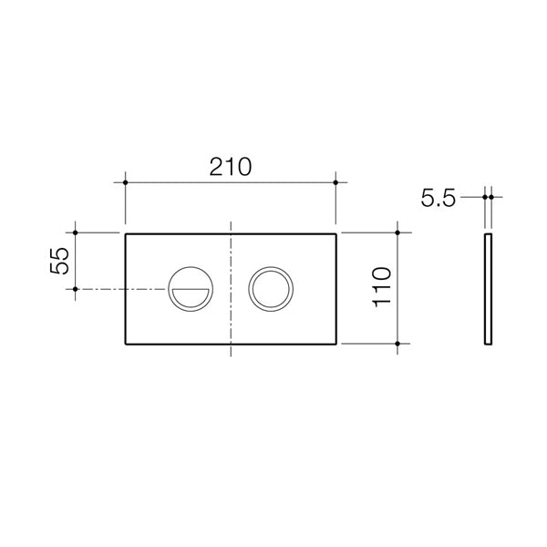 Caroma Invisi Series II Round Dual Flush Toilet Button Kit - Stainless Steel Metal Plate & Push Buttons in Neutral White | Perfect for Modern Bathroom Renovations & Water-Saving Upgrades